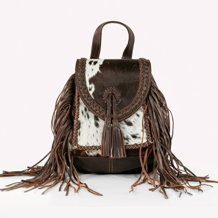 Prairie Wanderer Fringe Leather Backpack TRAVELTELI