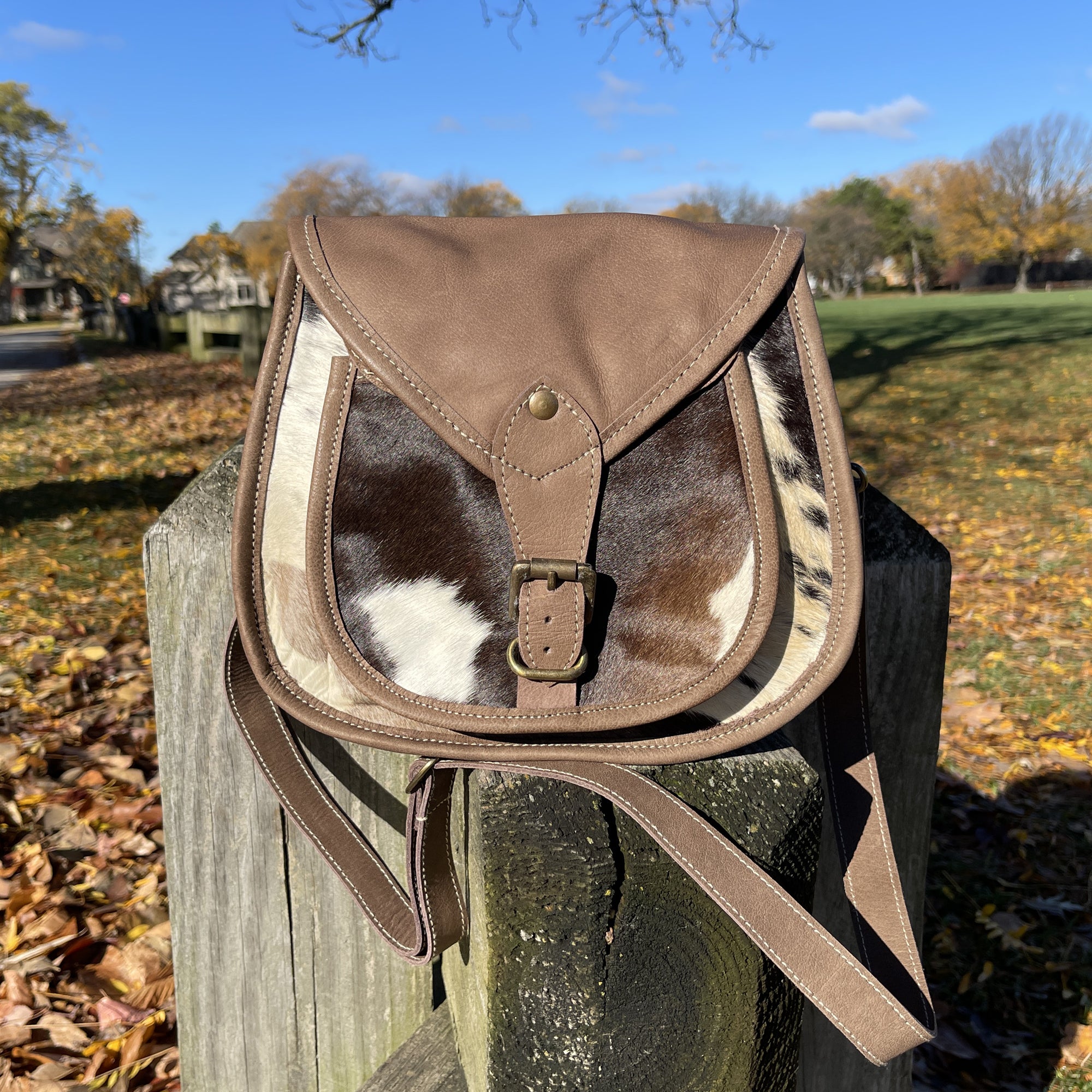 Mini-Bella Bucket Bag: Cowhide Black