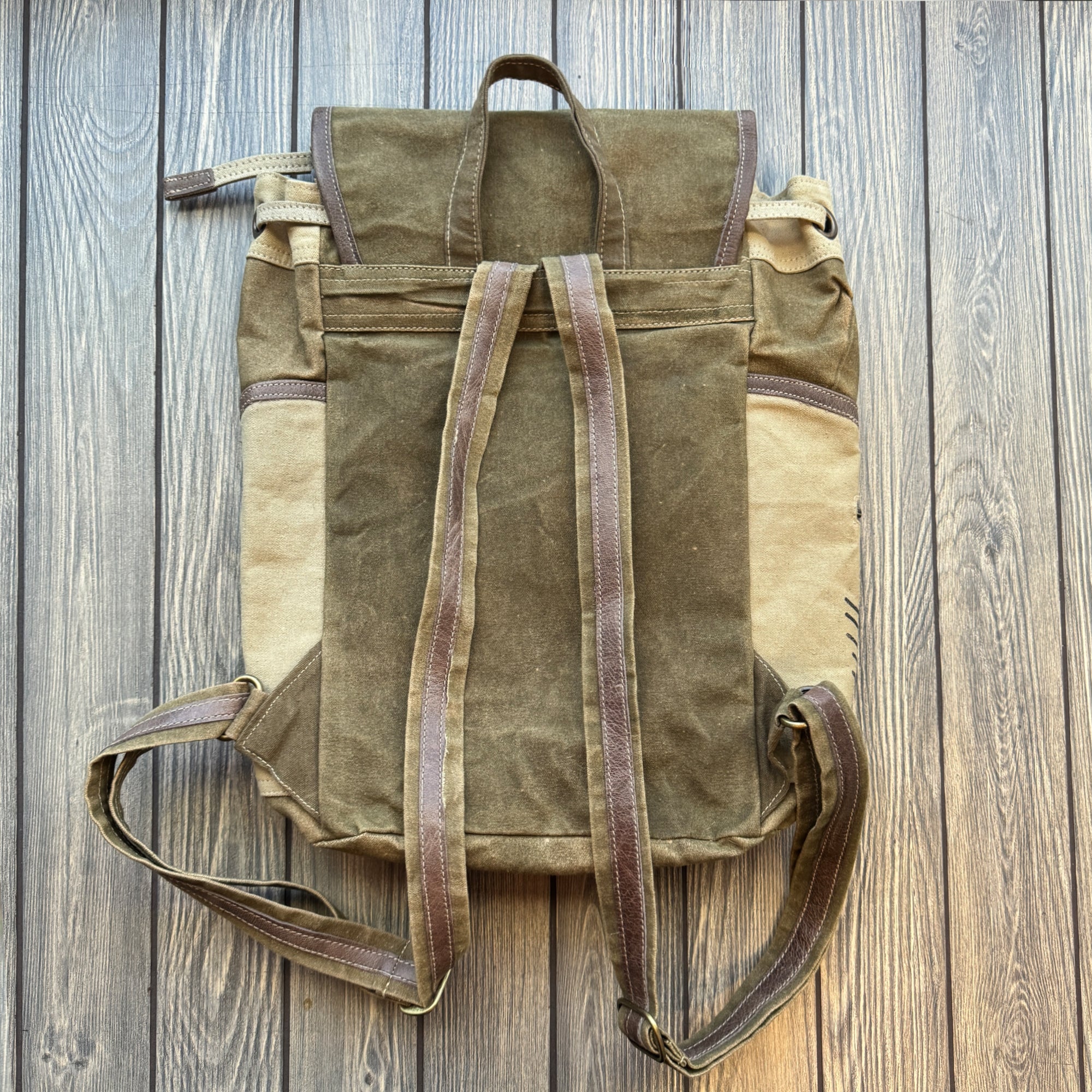 Eco-Friendly Upcycled Canvas Backpack