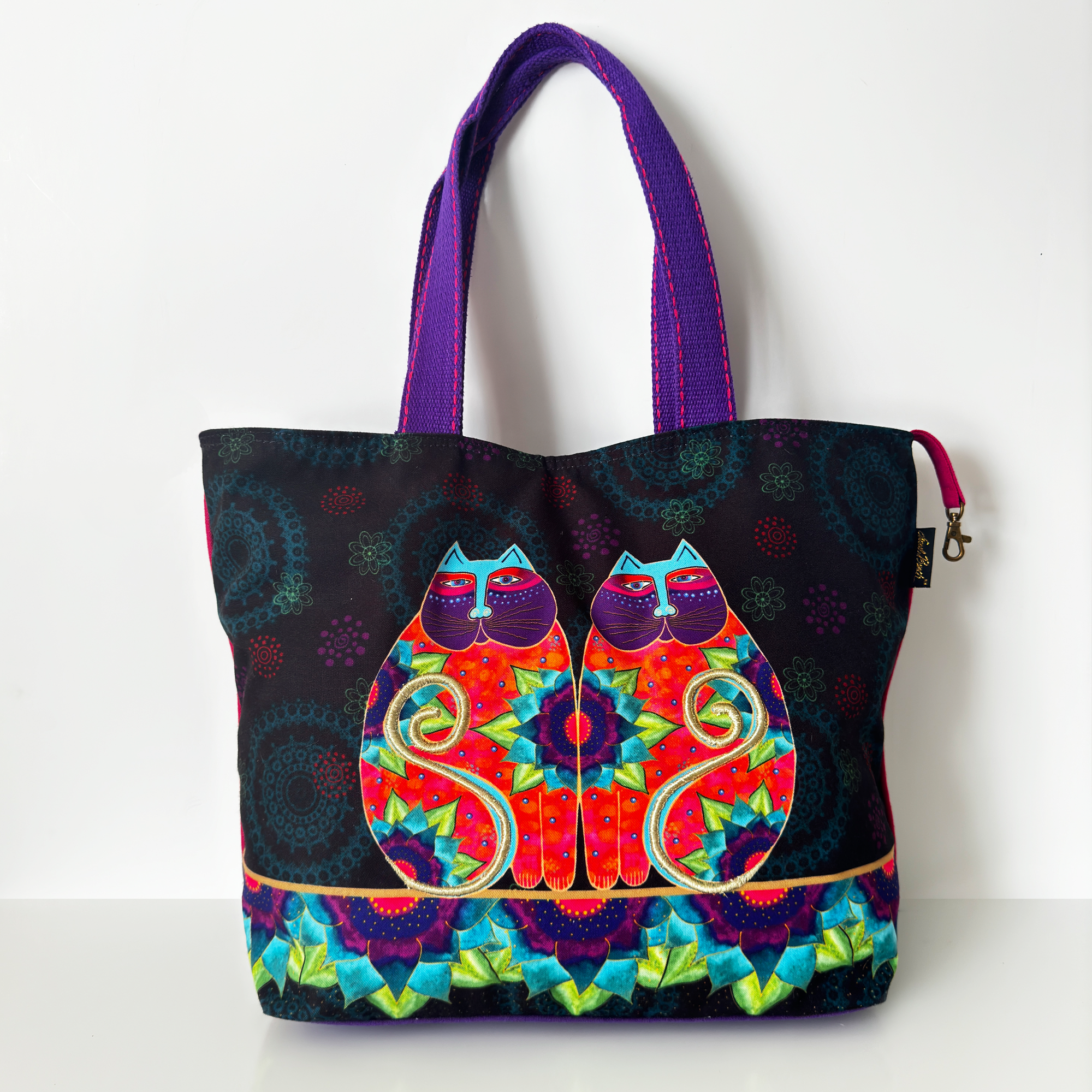 Artistic Feline Symphony Canvas Tote