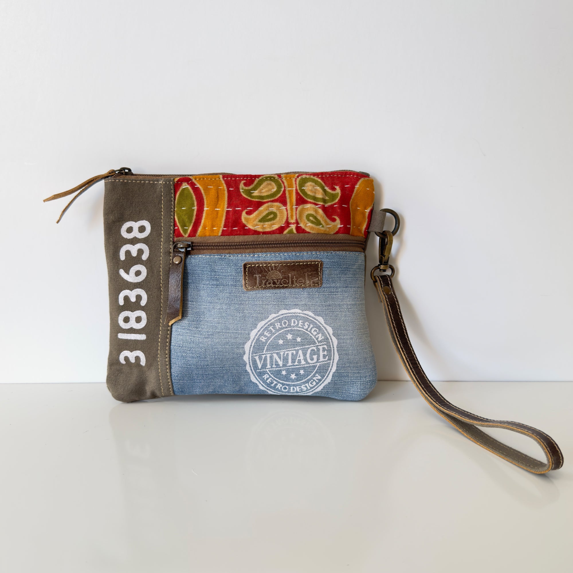 Patchwork Classic Denim Cosmetic Bag