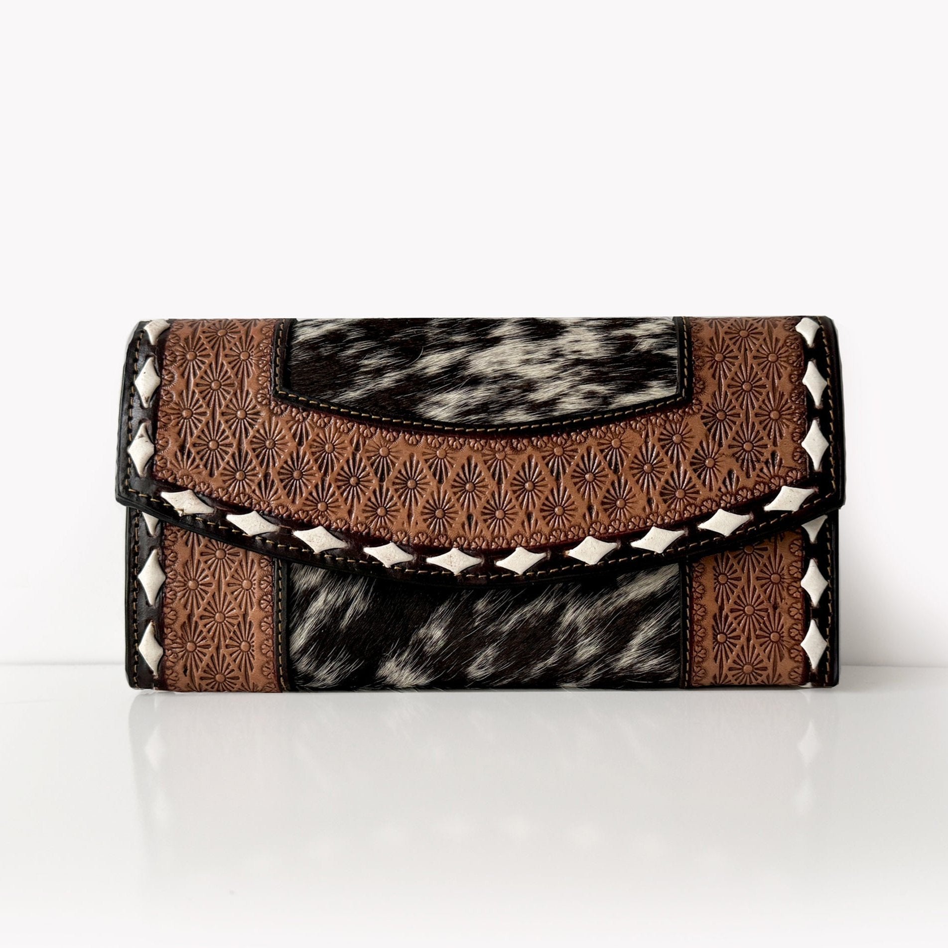 Long leather & cowhide newest wallet | Leather n charm