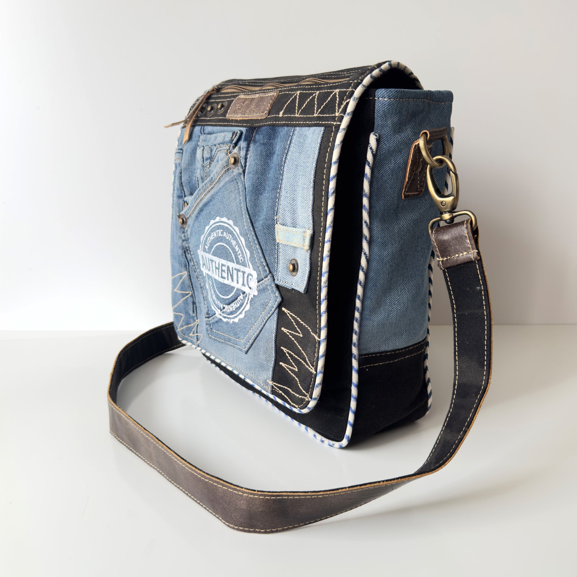 Denim crossbody bag outlet for women medium Upcycled crossbody bag jeans Handmade hobo crossbody bag