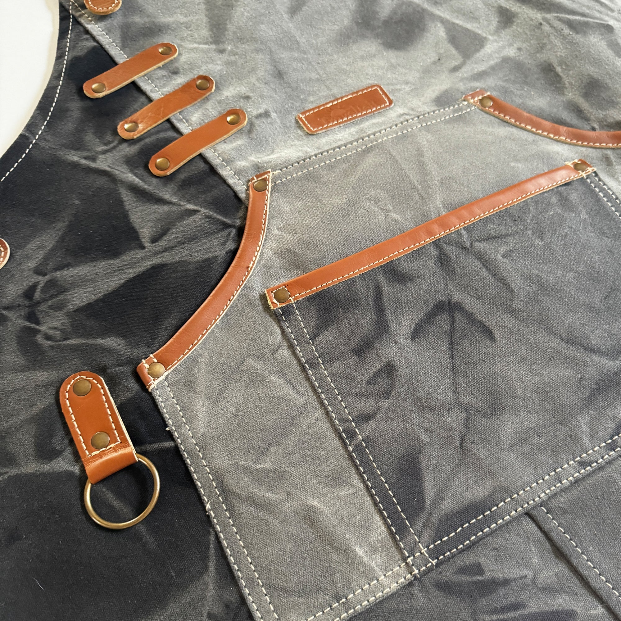 Rustic Waxed Canvas and Leather Apron