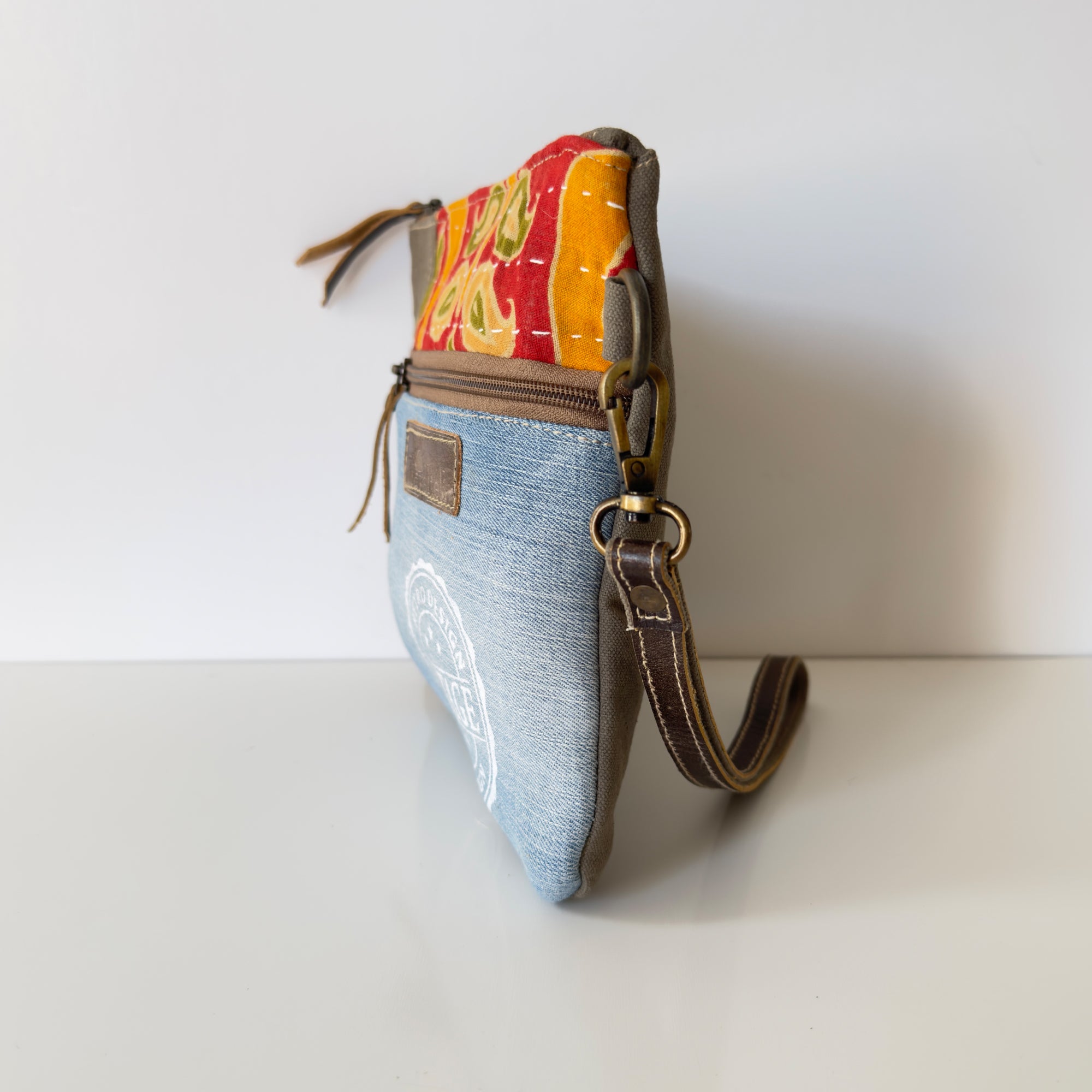 Patchwork Classic Denim Cosmetic Bag