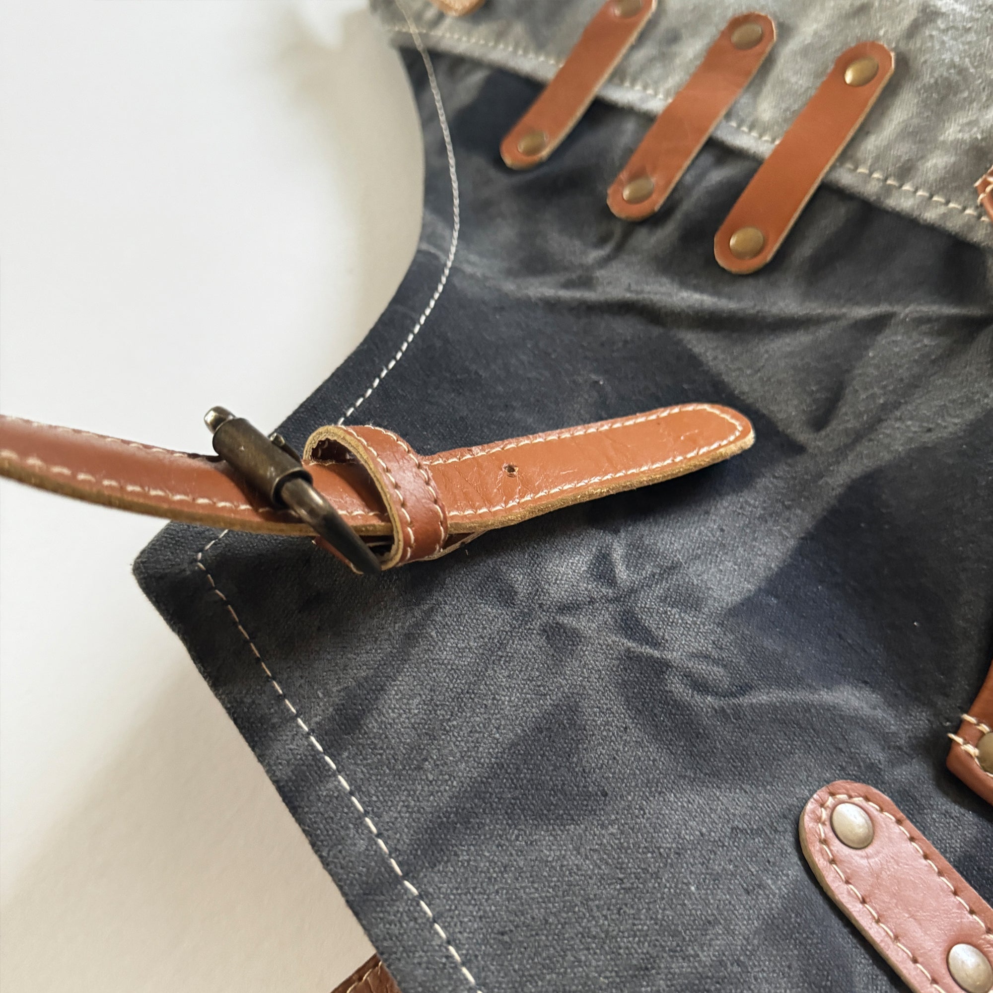 Rustic Waxed Canvas and Leather Apron