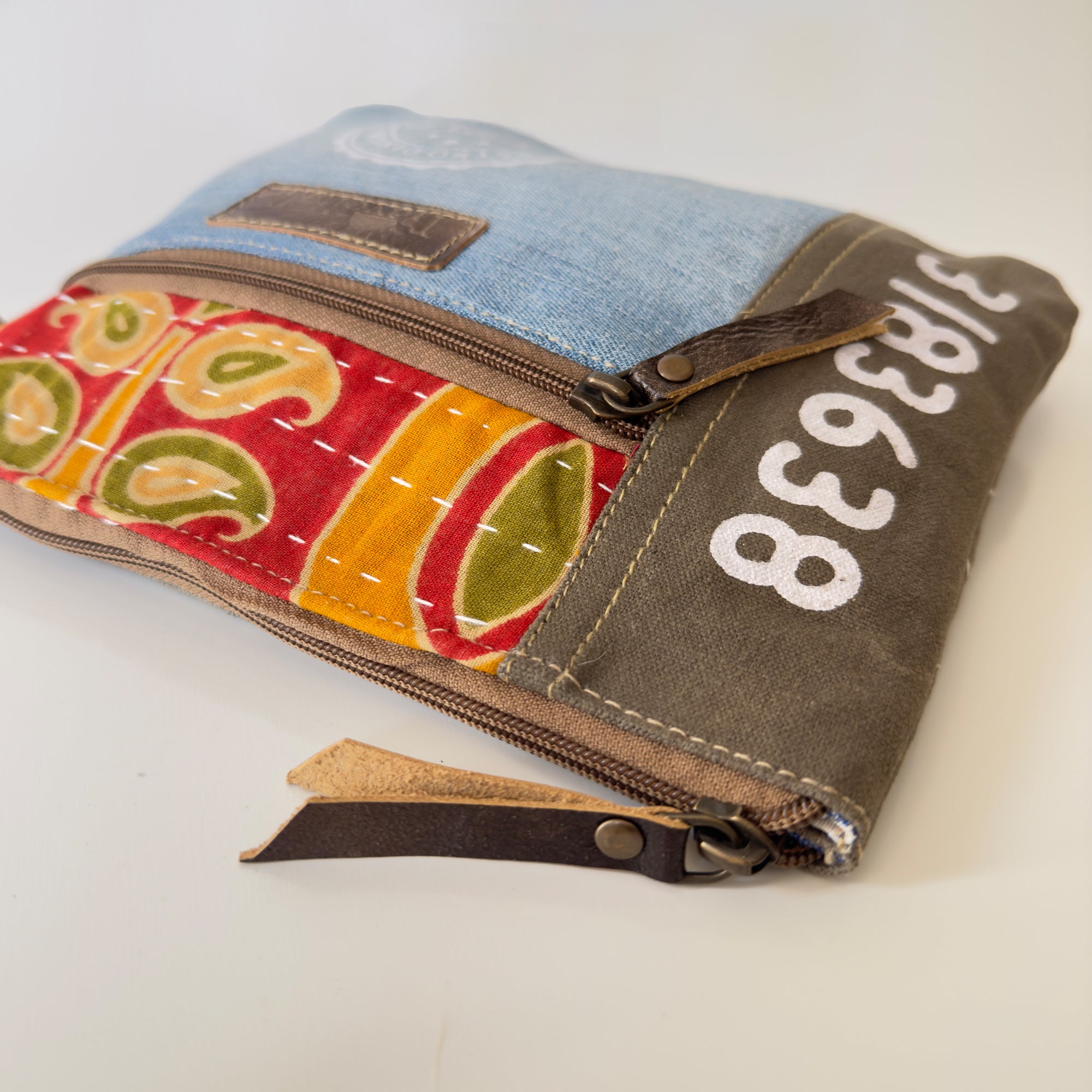 Patchwork Classic Denim Cosmetic Bag