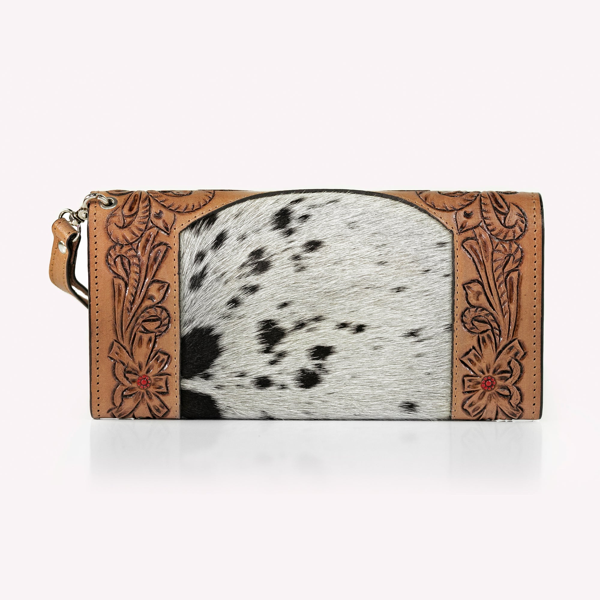 Butterfly Blossom Cowhide Clutch Wallet