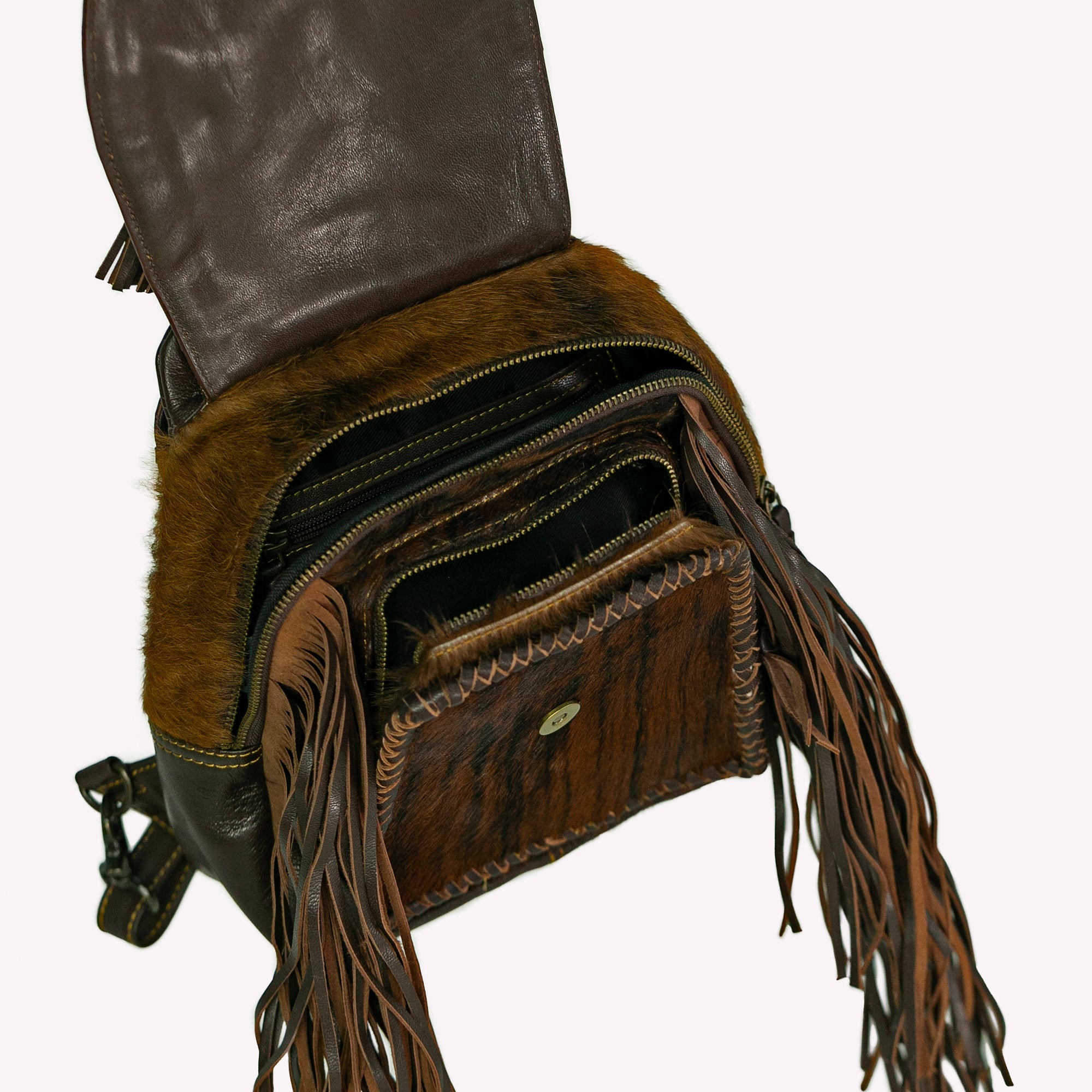 Sunset Rider Fringe Leather Backpack