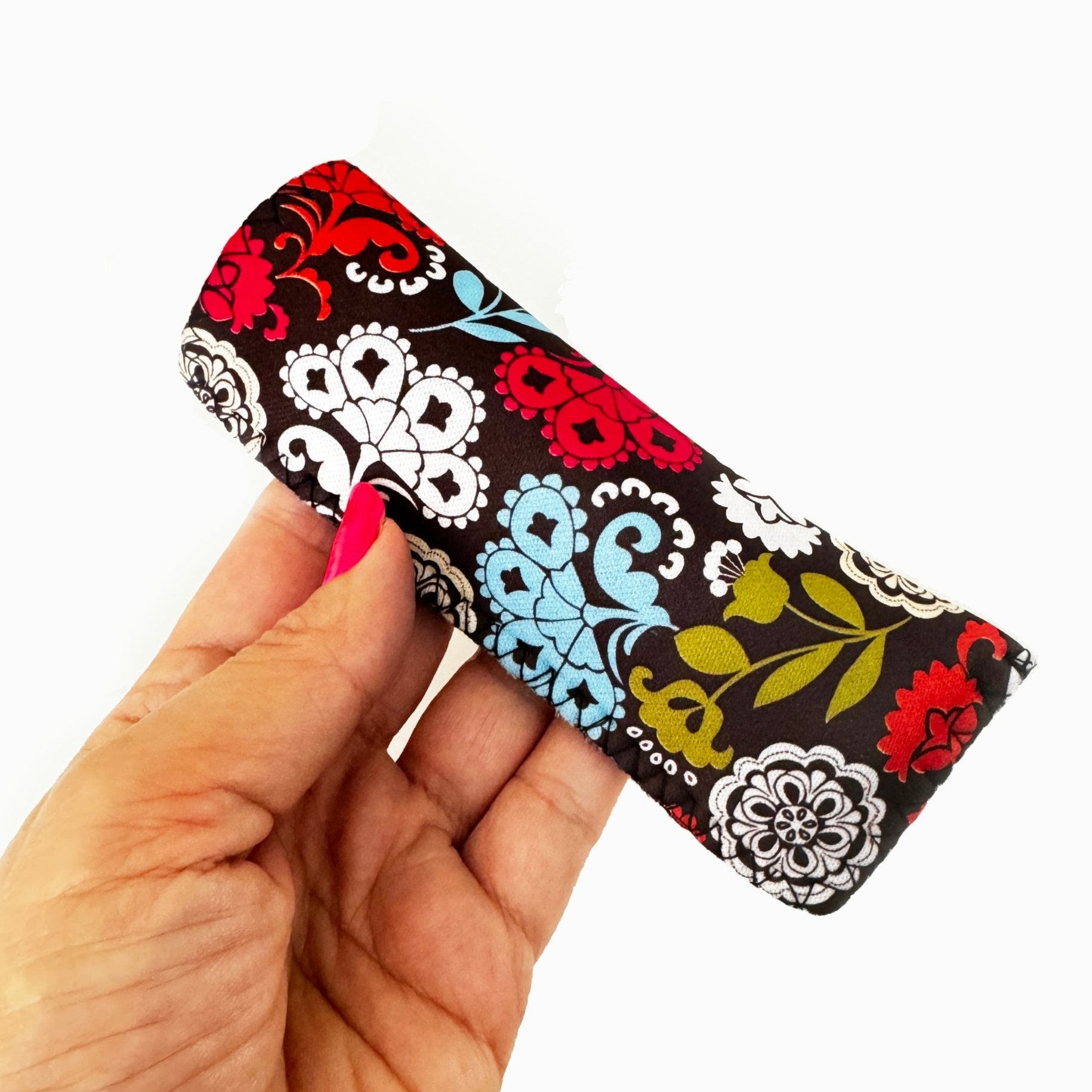 Artistic Protective Sleeve with Floral Reading Glasses