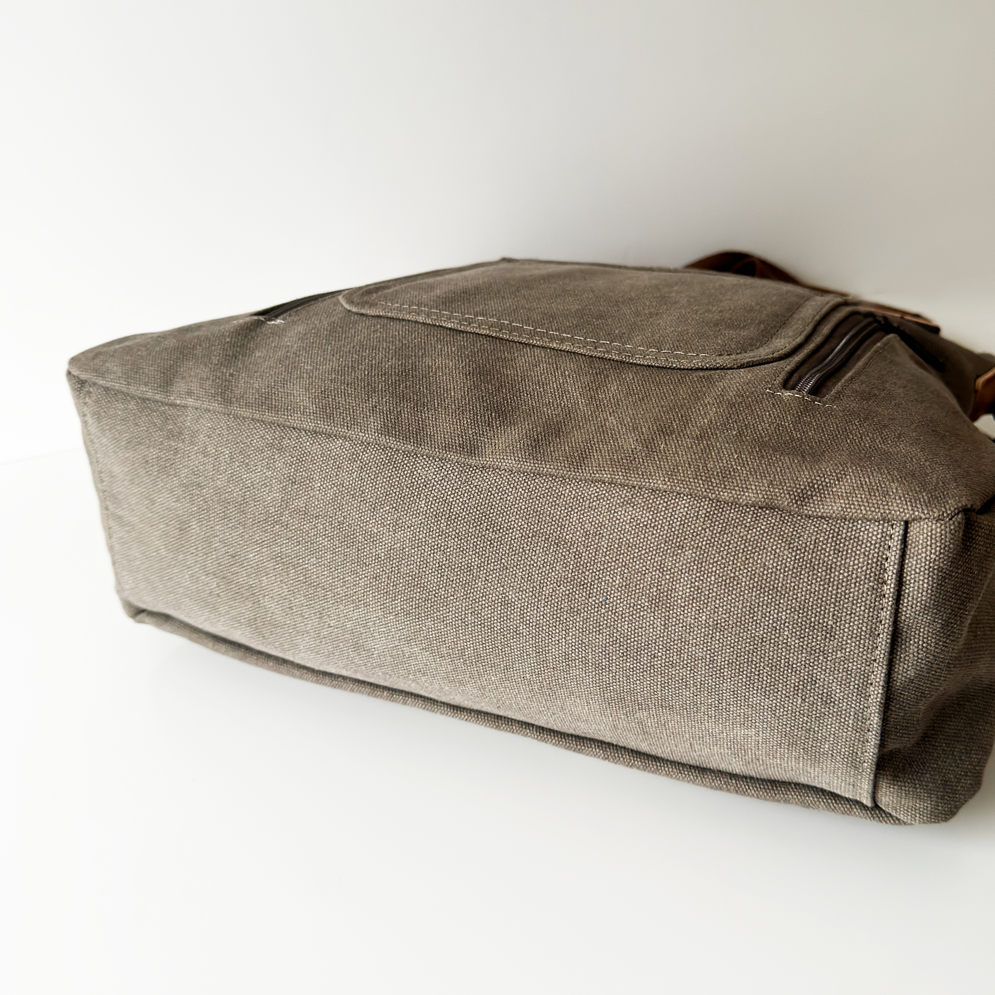 Gray Canvas Crossbody Bag