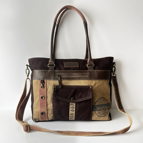 美品 HERITAGE LEATHER 別注CANVAS*LTH TOTE XL