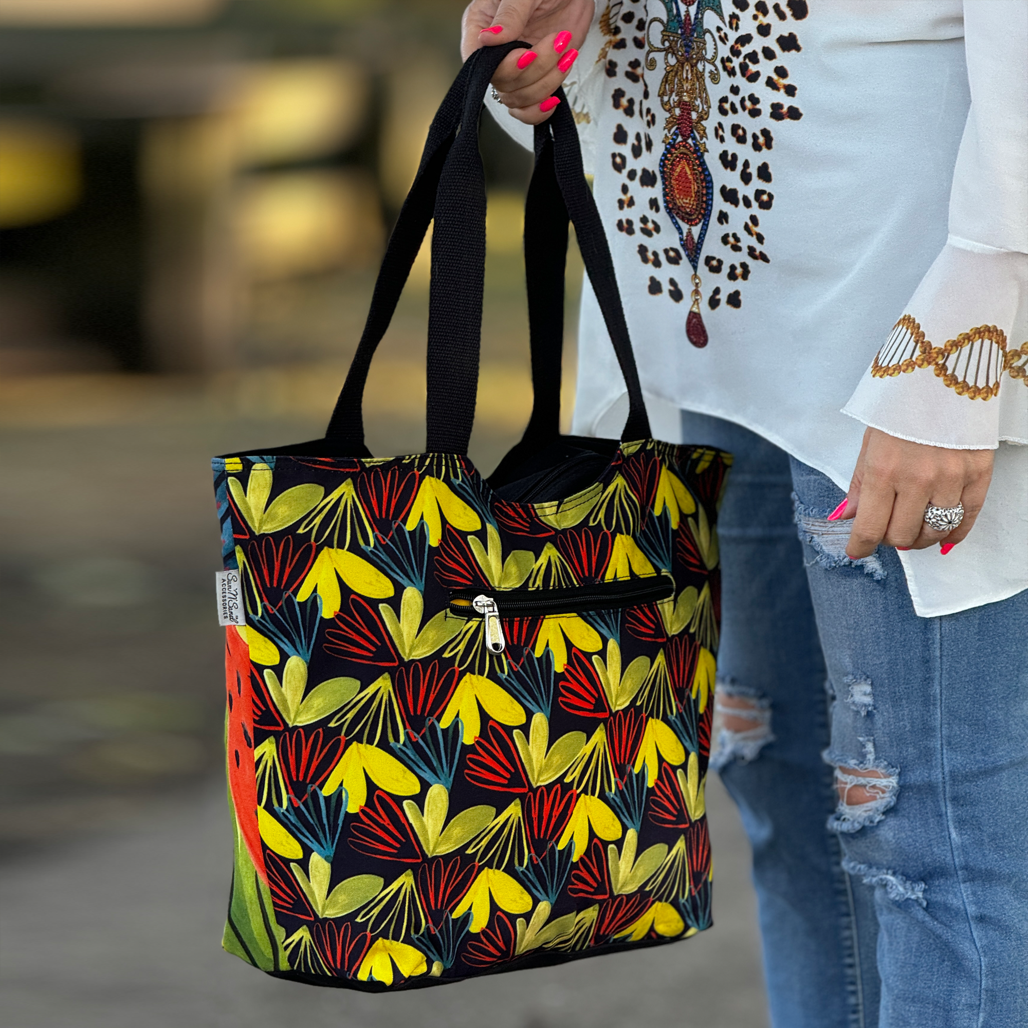 Tropical Parrot Vibrant Canvas Tote