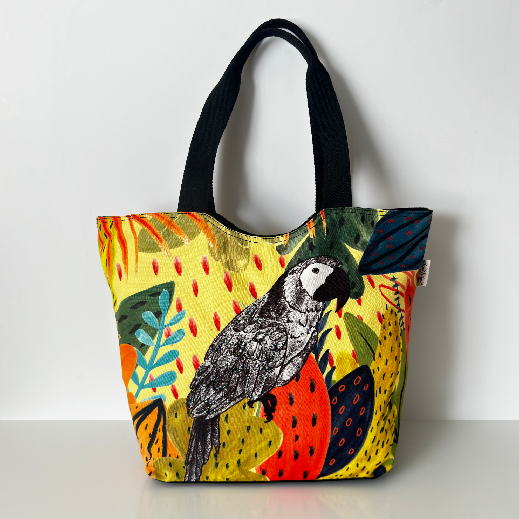 Tropical Parrot Vibrant Canvas Tote