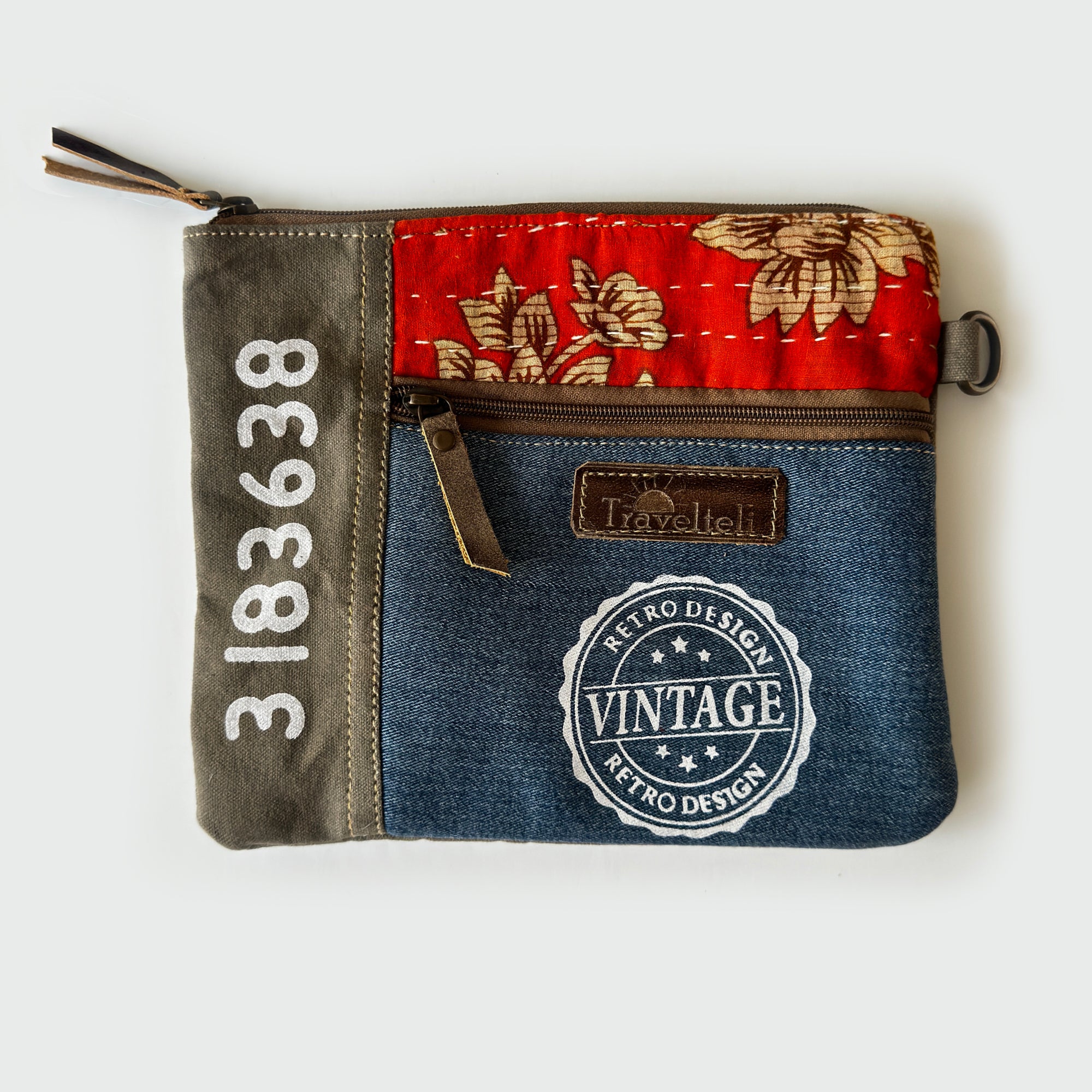 Patchwork Classic Denim Cosmetic Bag TRAVELTELI