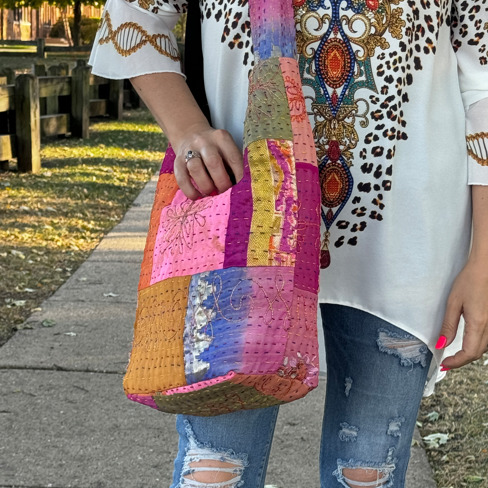 Wildflower Boho Shoulder Bag | TRAVELTELI