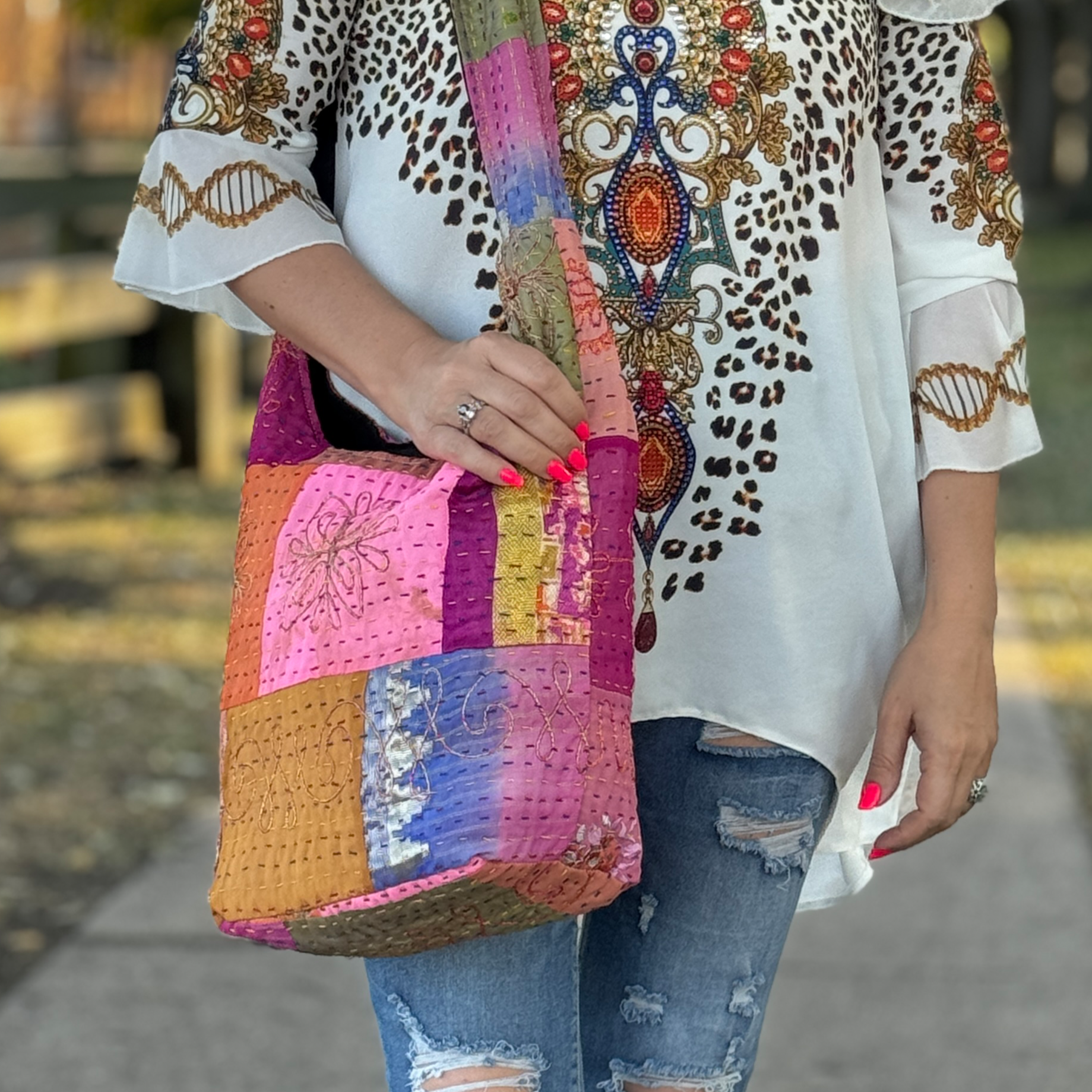 Boho patchwork bag sale