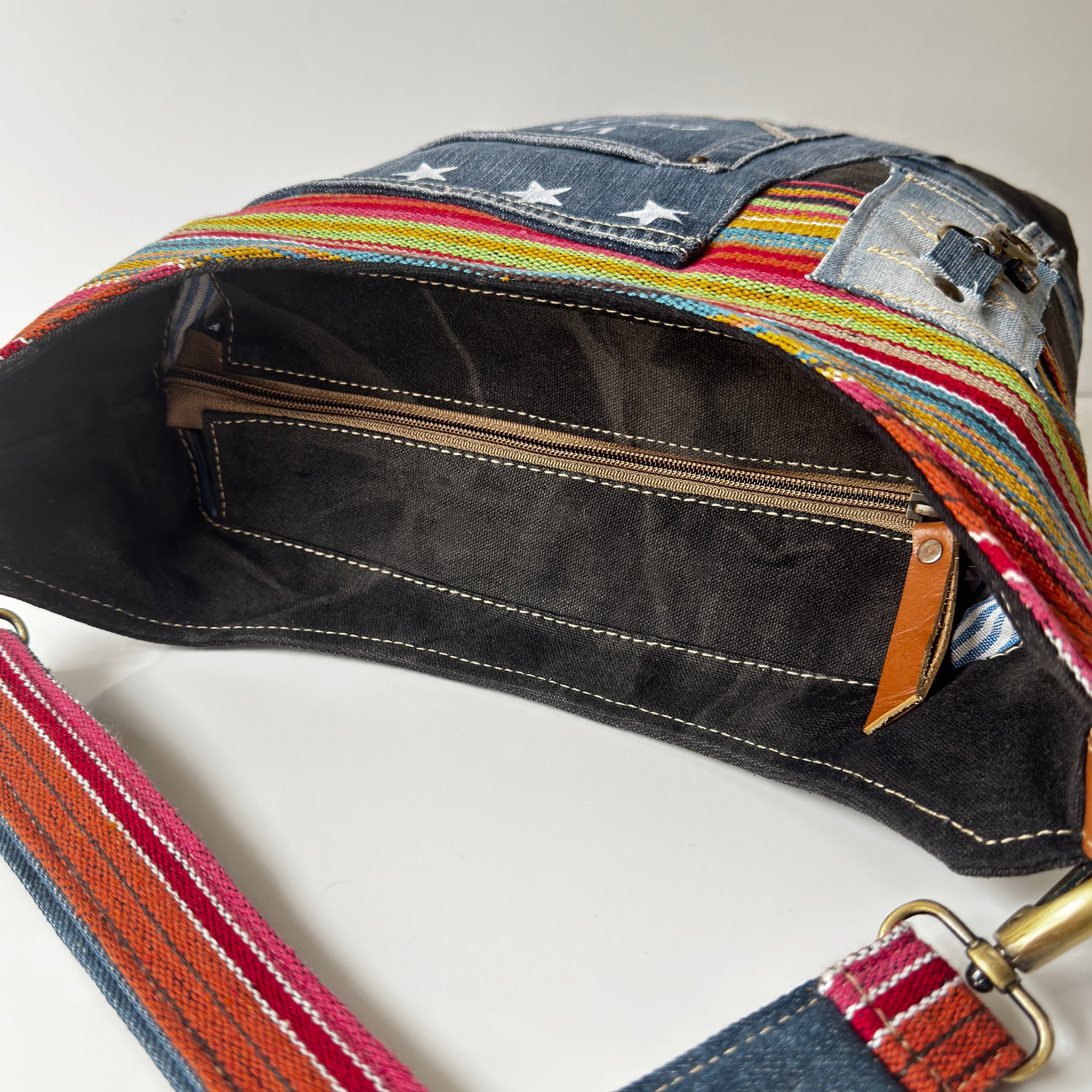 [MLB] Lettering Vintage Denim Cross Bag ★大人気★ MLB ] LETTERING VINTAGE DENIM CROSS BAG (MLB Korea/トート