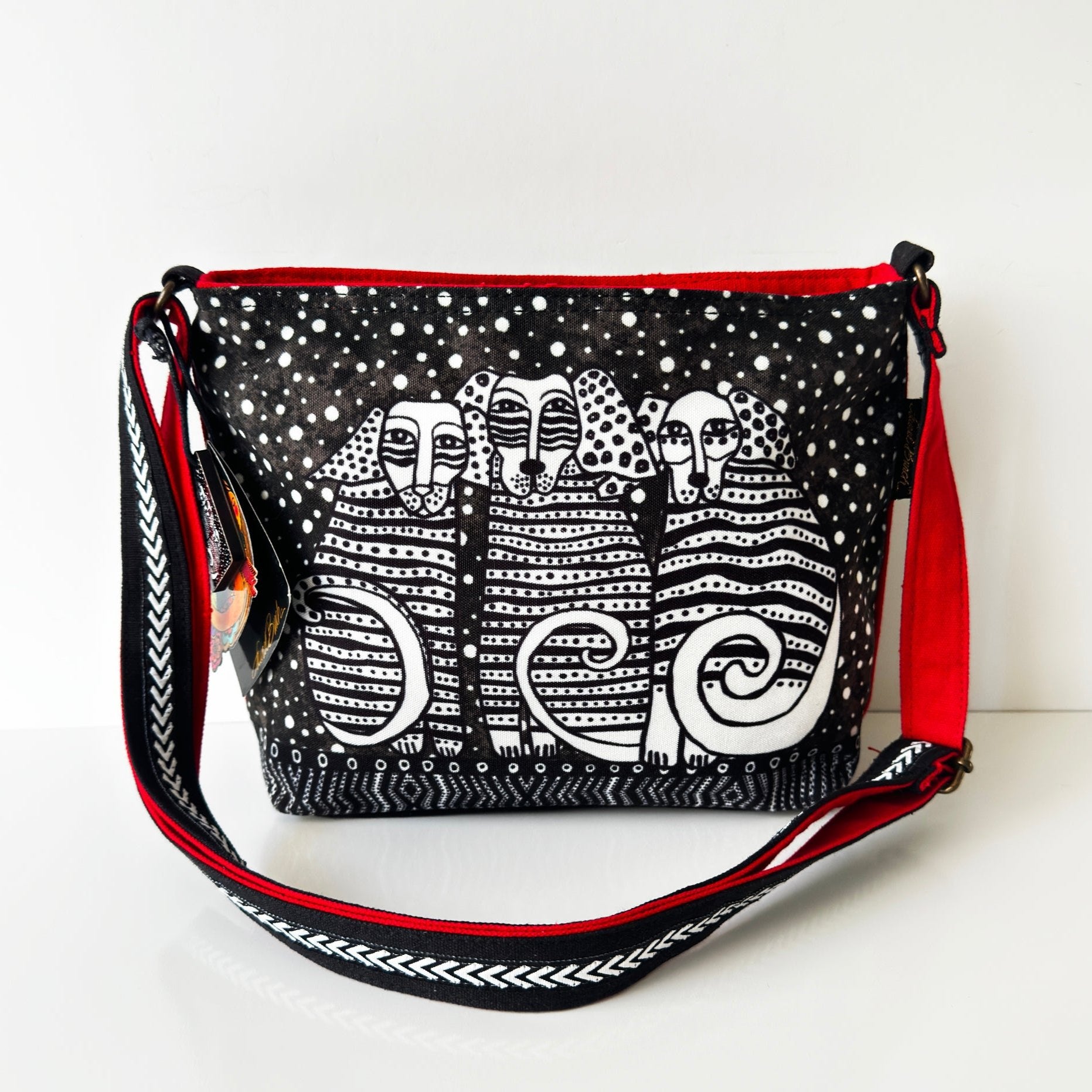 Artistic Dog Print Shoulder Bag