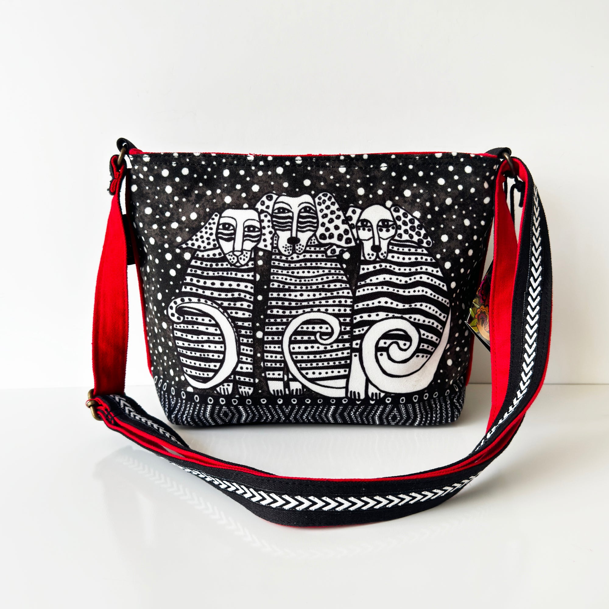 Artistic Dog Print Shoulder Bag