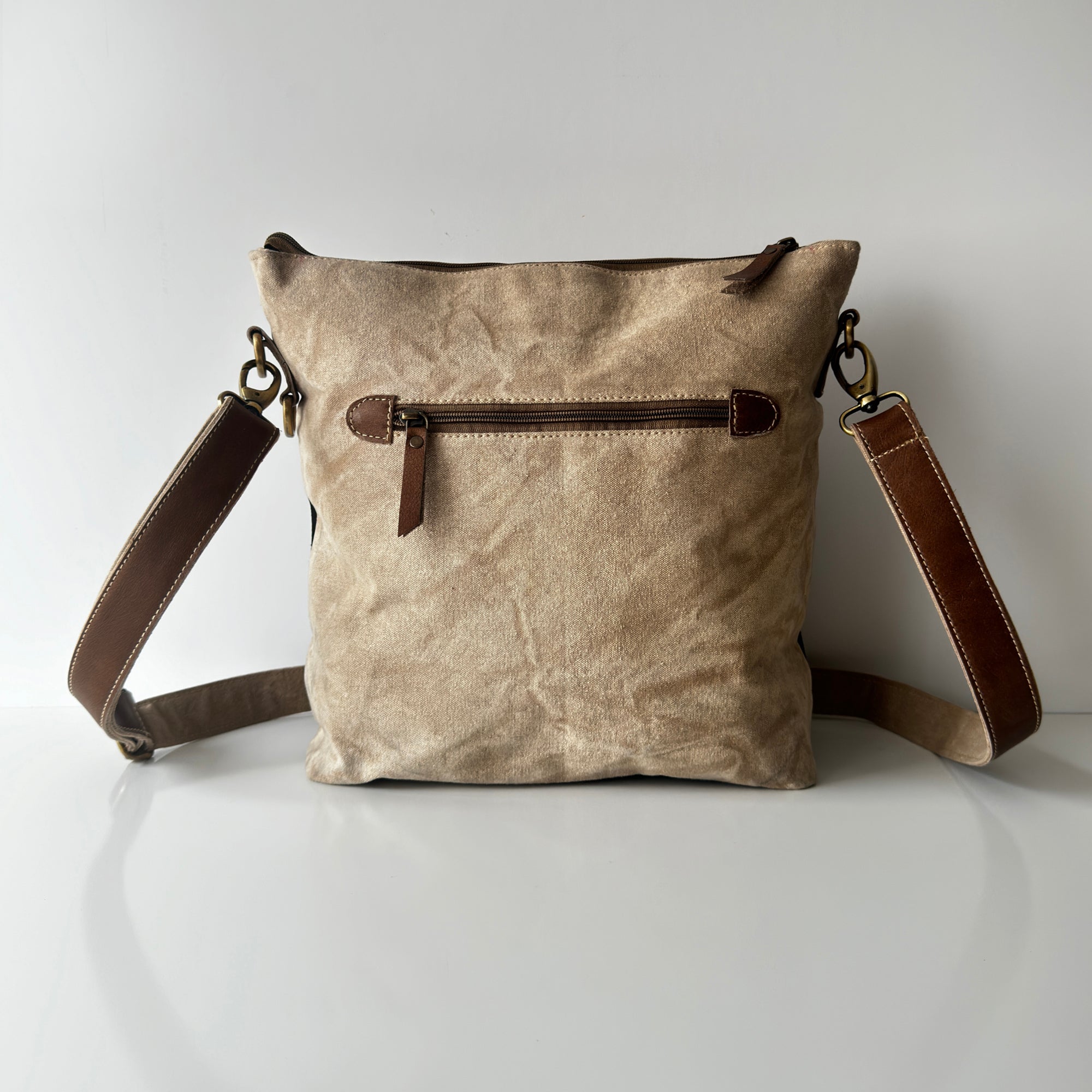 Upcycled Canvas Military Messenger Crossbody Bag