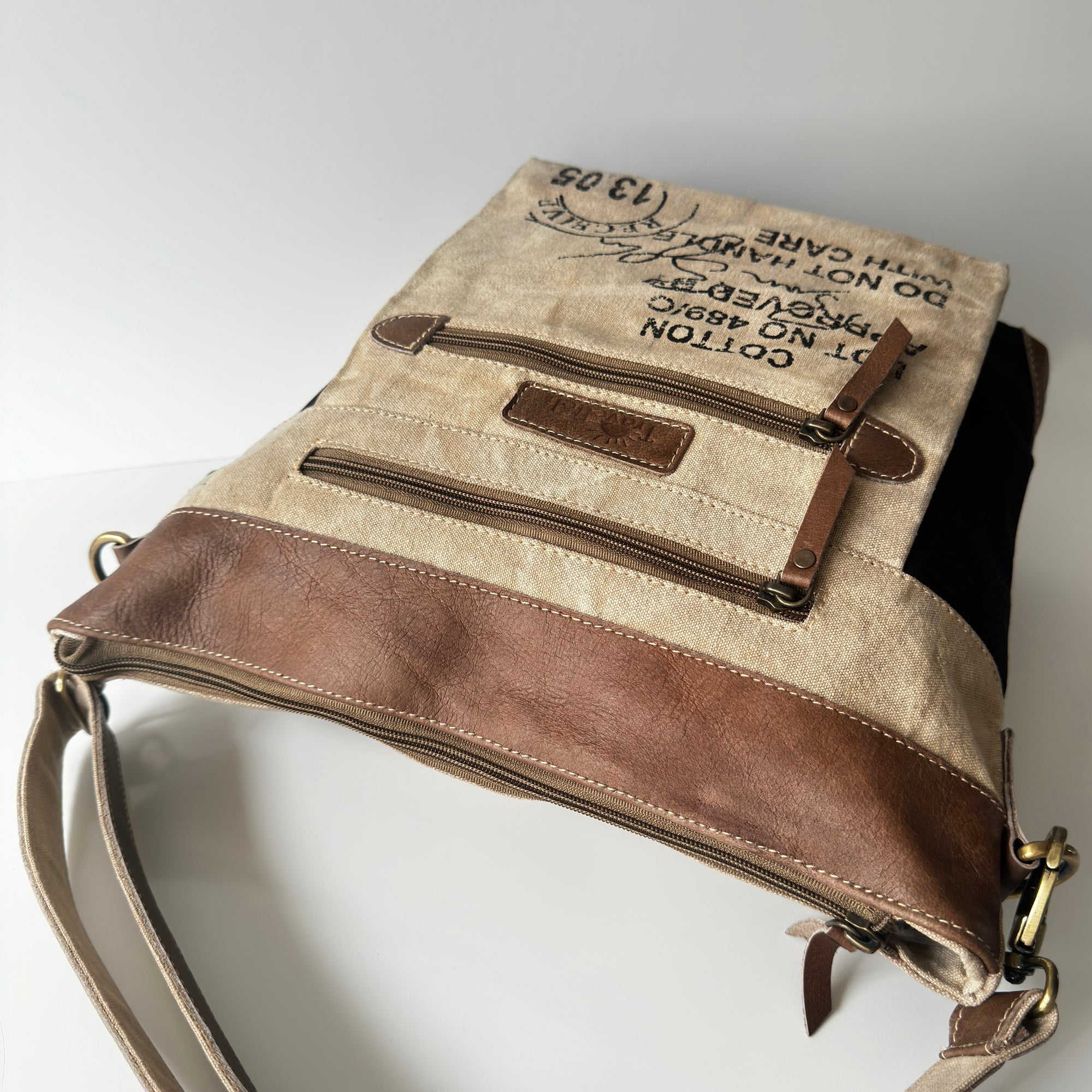 Upcycled Canvas Military Messenger Crossbody Bag