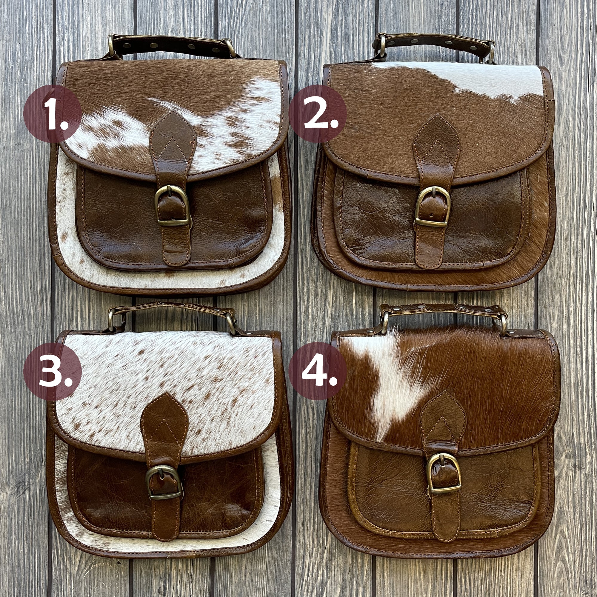 Sioux Tribe Cowhide Crossbody Messenger Purse