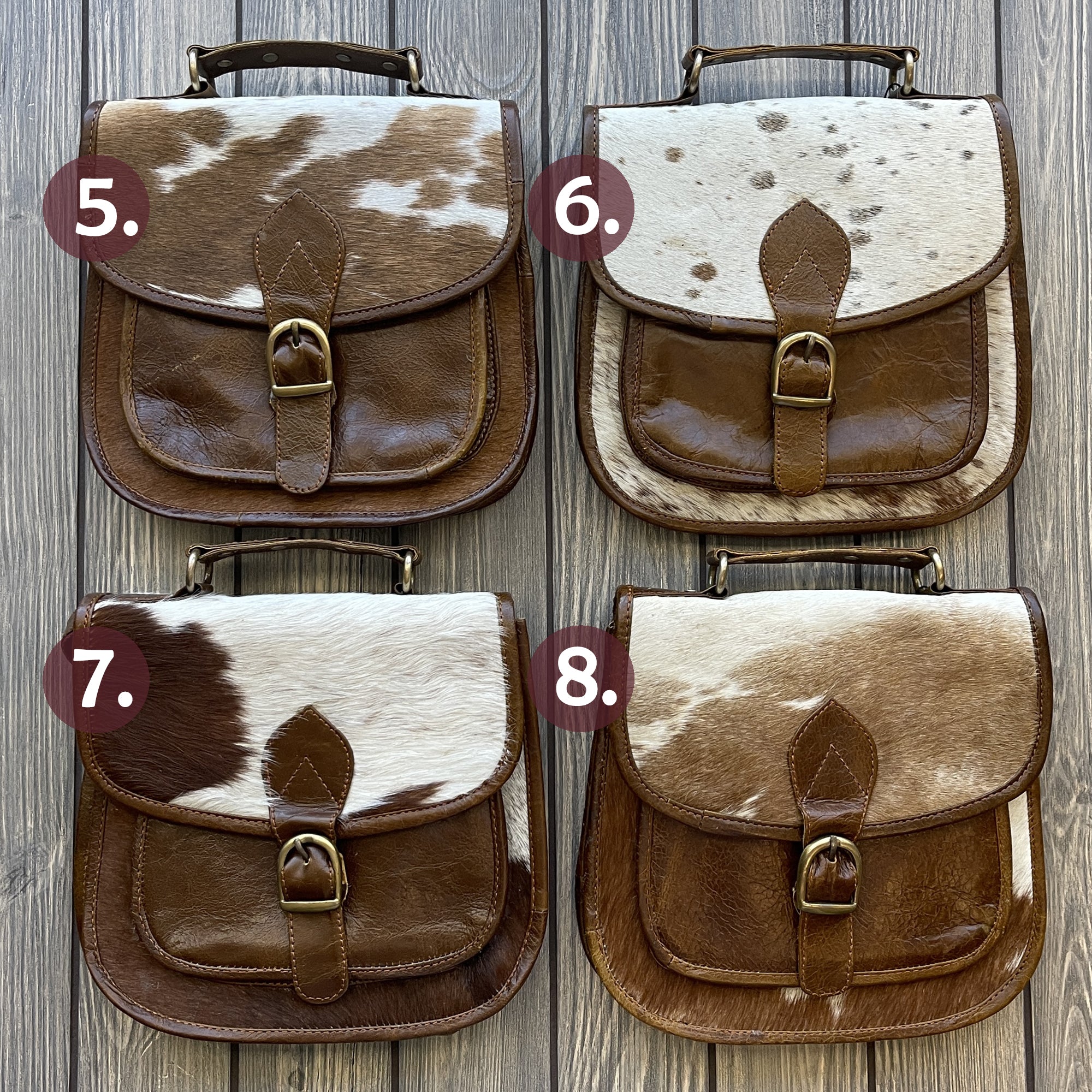 Sioux Tribe Cowhide Crossbody Messenger Purse