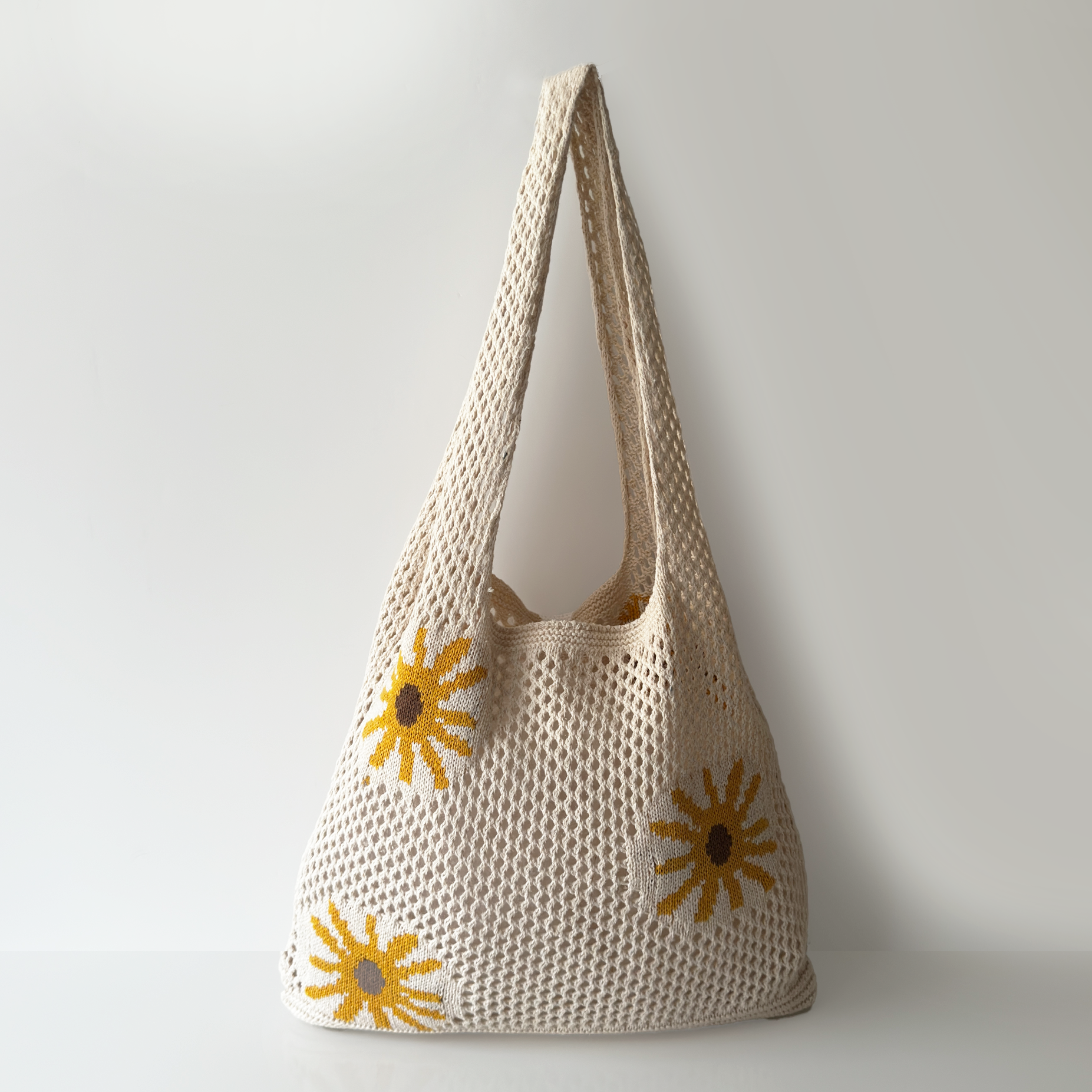 White Knitted Shoulder Bag