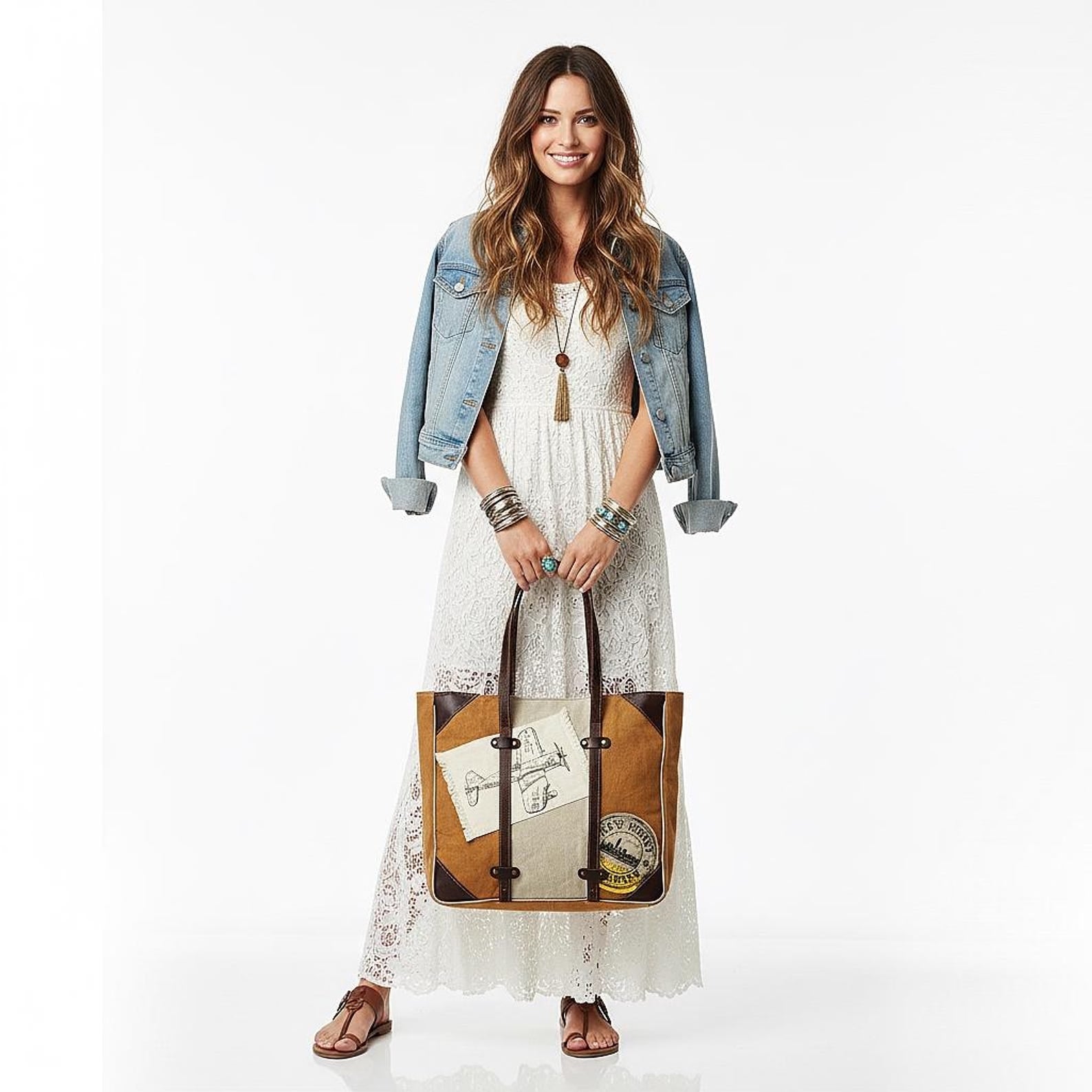 New Jersey Canvas Boho Travel Tote