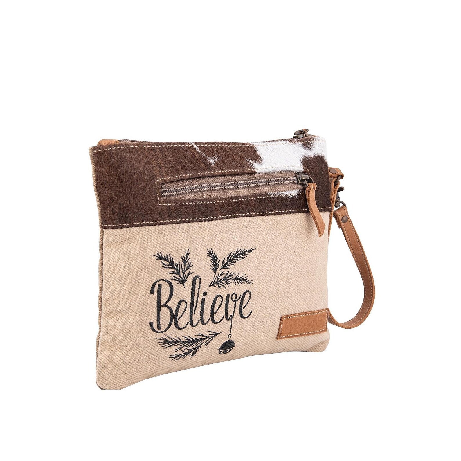 Handmade Canvas and Cowhide Toiletry Bag