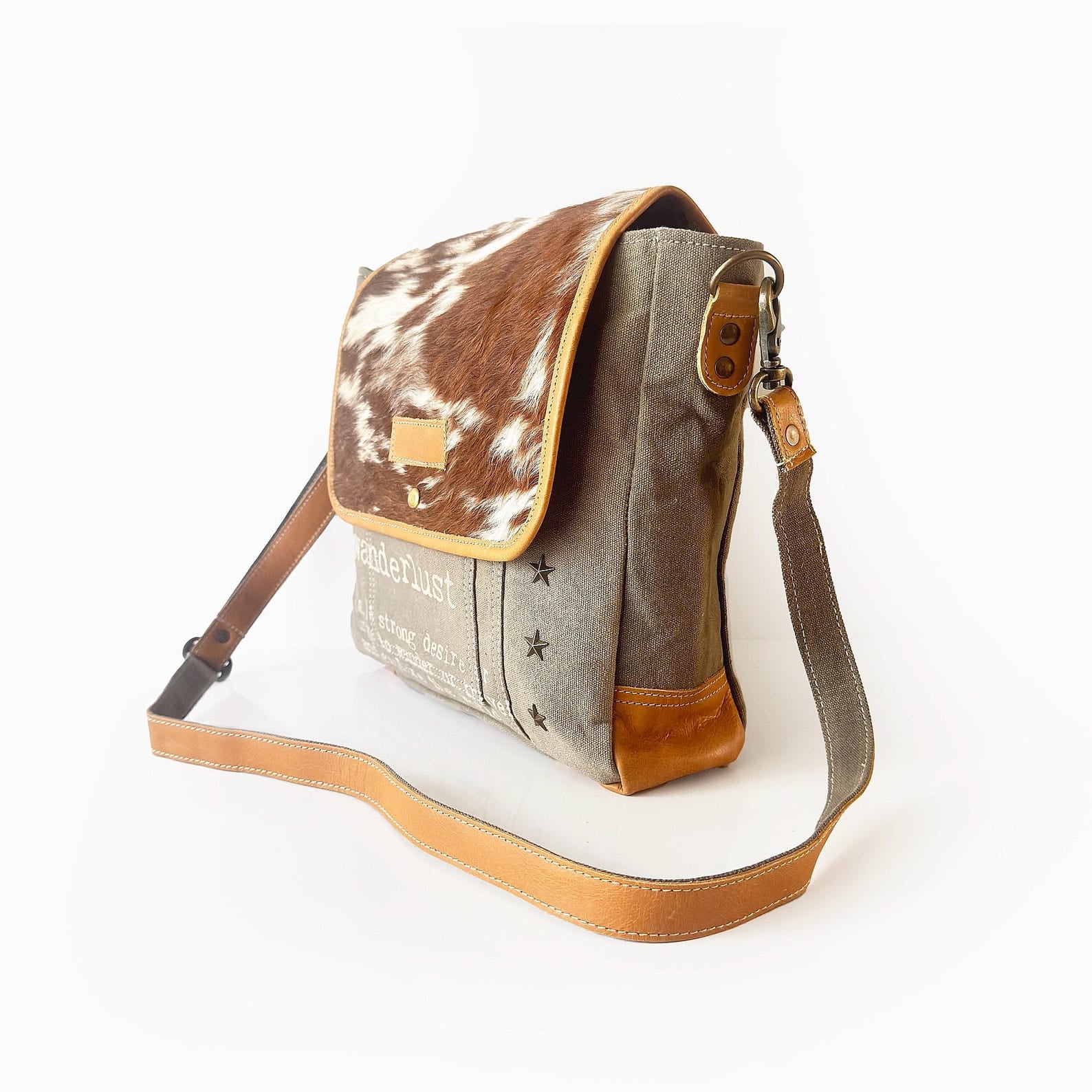Wanderlust Crossbody Shoulder Bag with Leather Strap