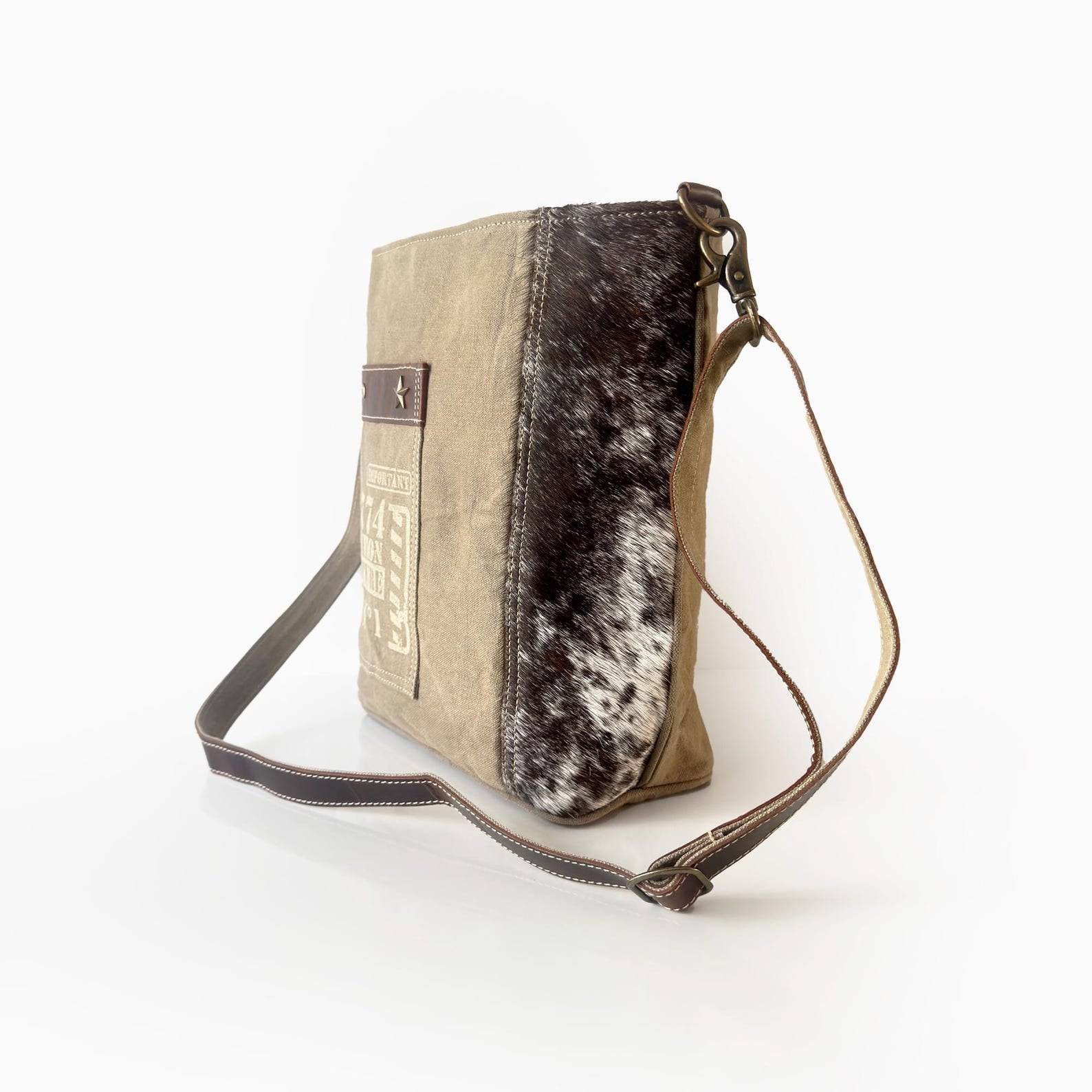 Essential Messenger Bag with Leather Strap