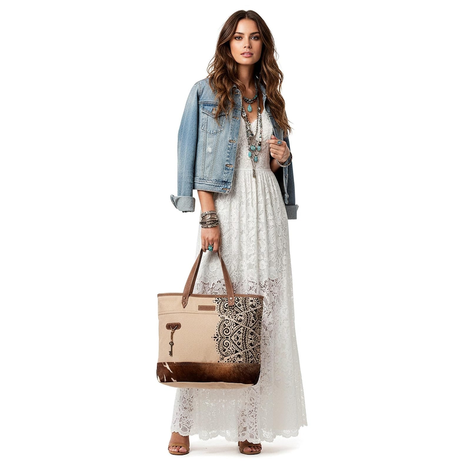 Large Mandala Print Shoulder Bag
