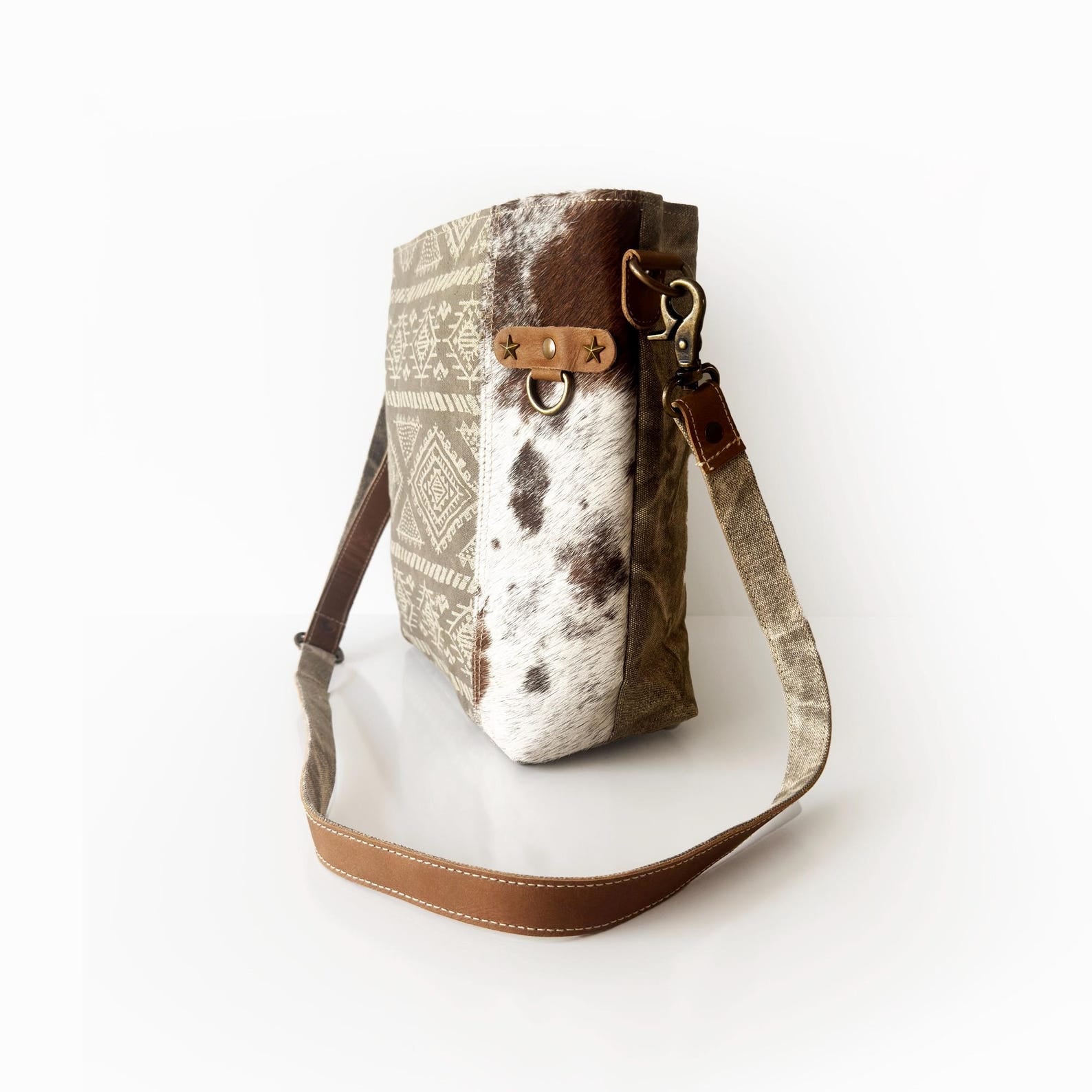 Handmade Rhombus Boho Canvas Crossbody Bag