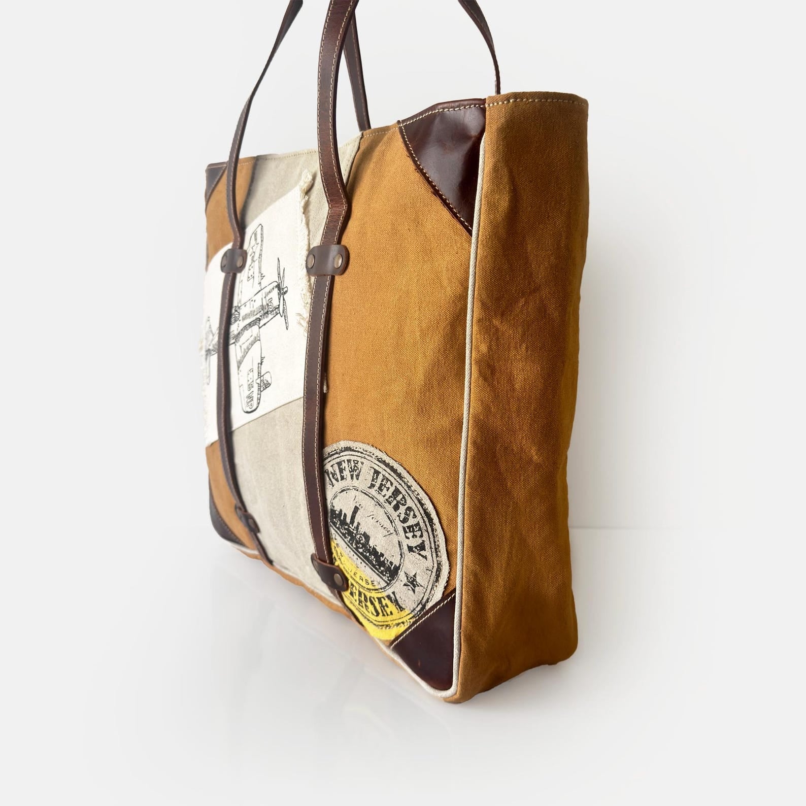 New Jersey Canvas Boho Travel Tote