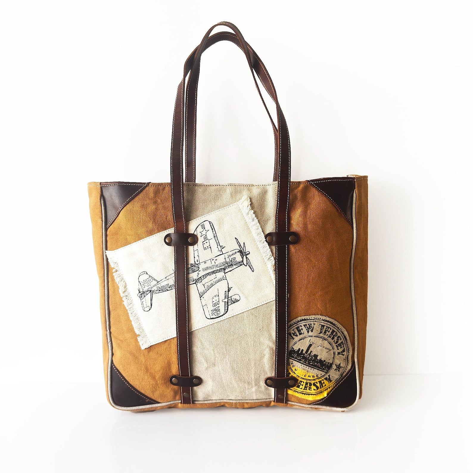 New Jersey Canvas Boho Travel Tote