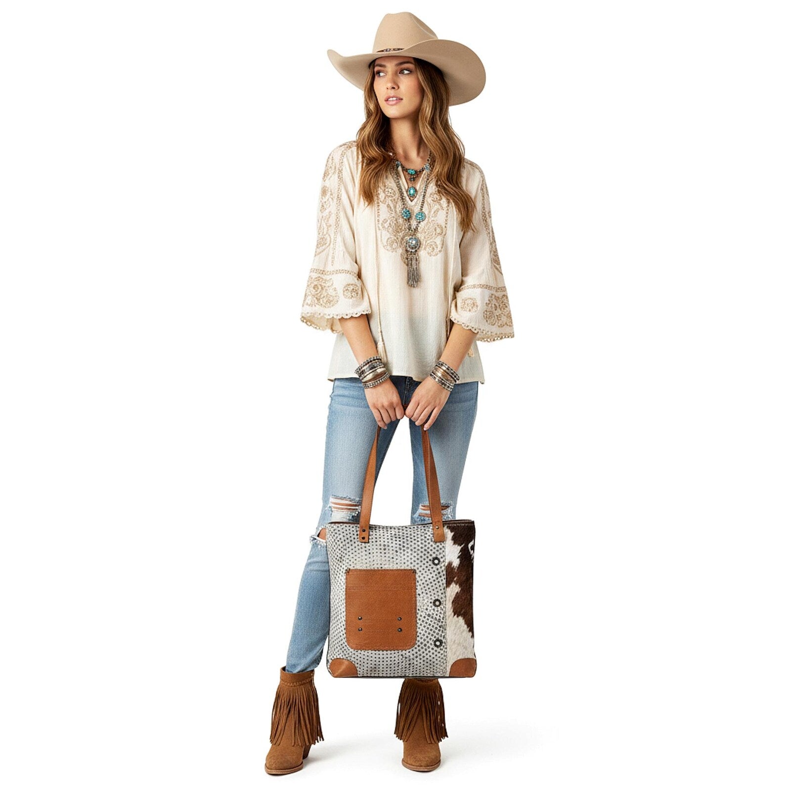 My Favorite Handmade Cowhide and Canvas Tote Bag