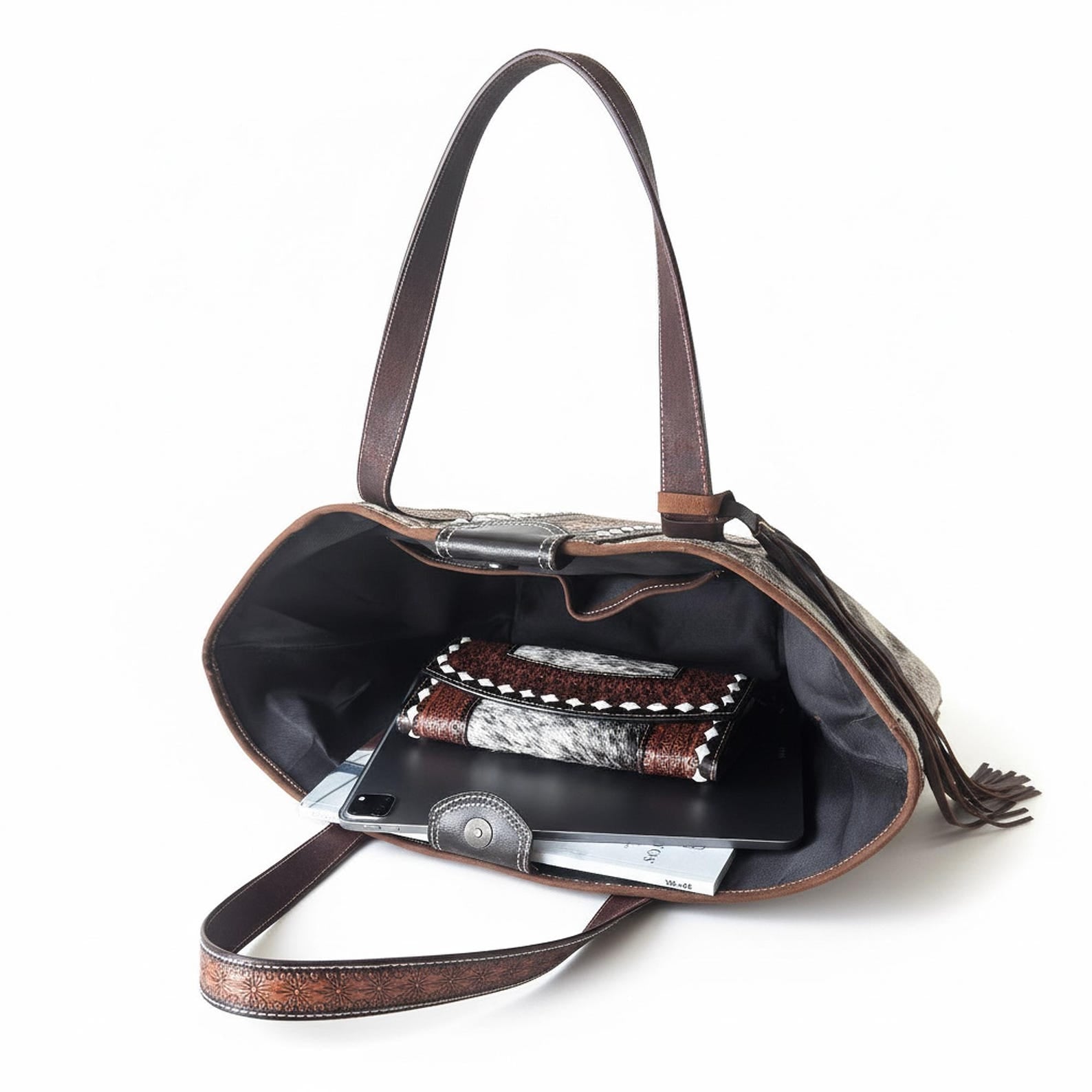 Safari Elegance Leather Tote Bag