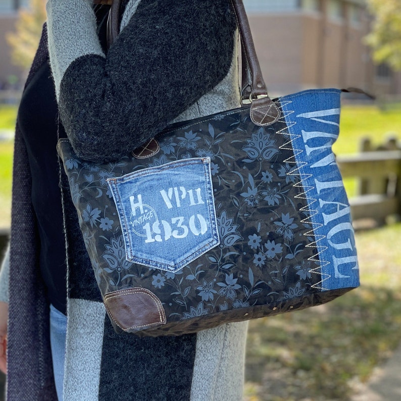 Denim Vintage Inspiration Tote Bag
