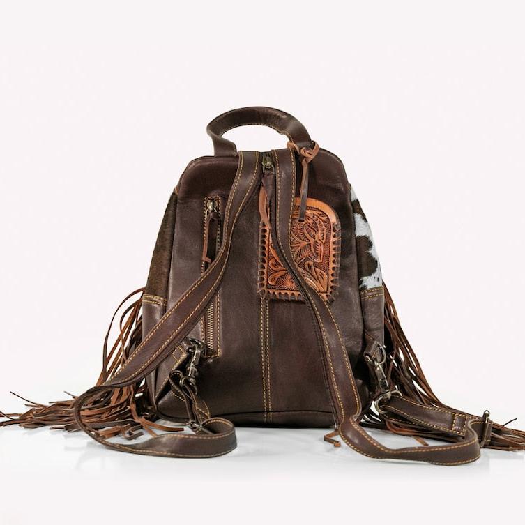 Prairie Wanderer Fringe Leather Backpack TRAVELTELI