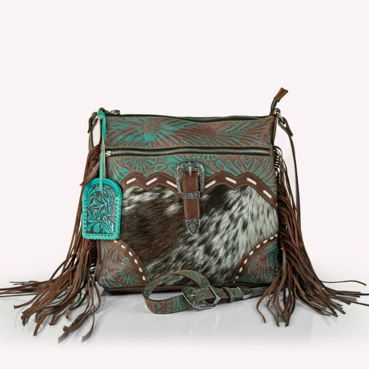 Western Boho Cowhide Crossbody Bag | TRAVELTELI