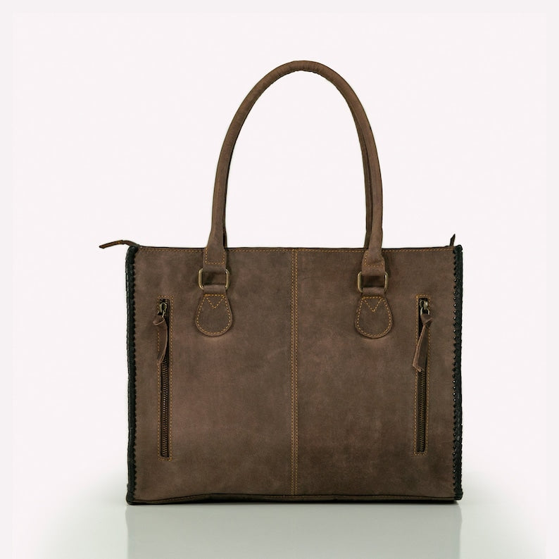 Western Elegance Cowhide Tote Bag