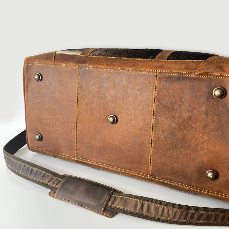 Leather Travel Duffle Bag