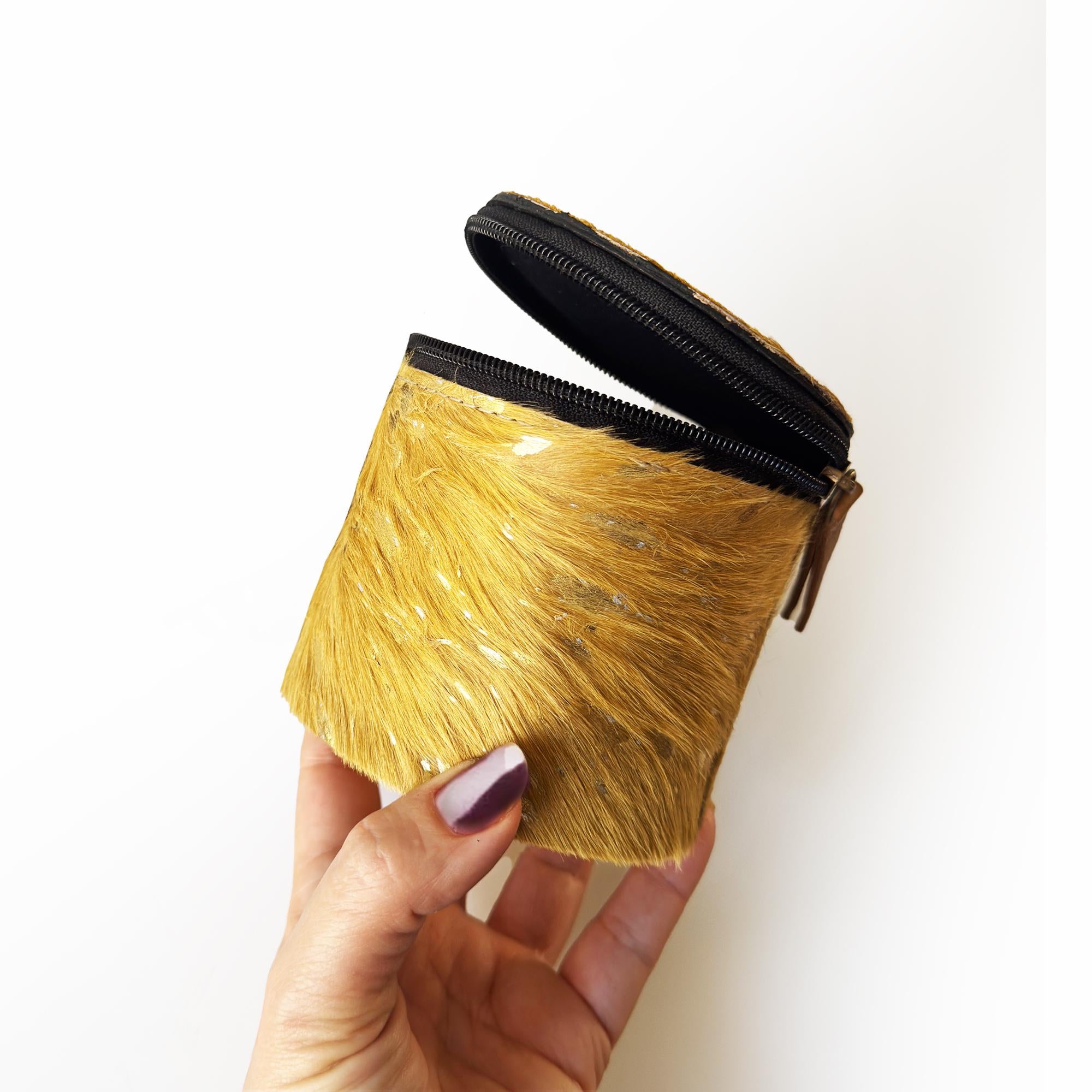 Handmade Leather Trinket Box | Cowhide Travel Jewelry Case