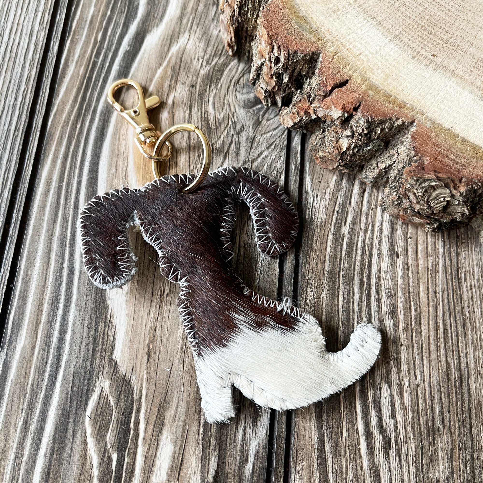 Cowhide Bag Charms Various Shapes Dog