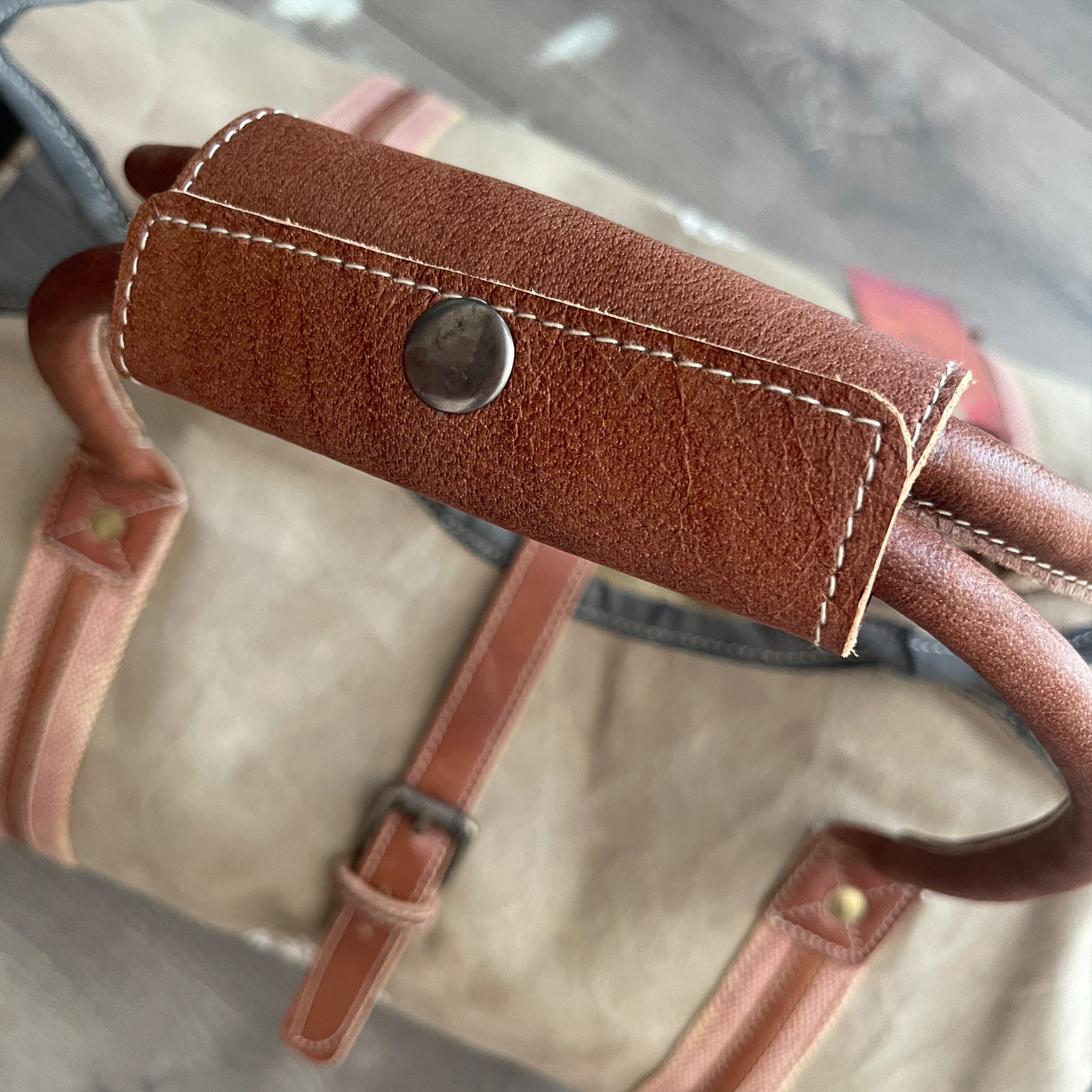 Handmade Waxed Canvas Firewood Carrier Tote