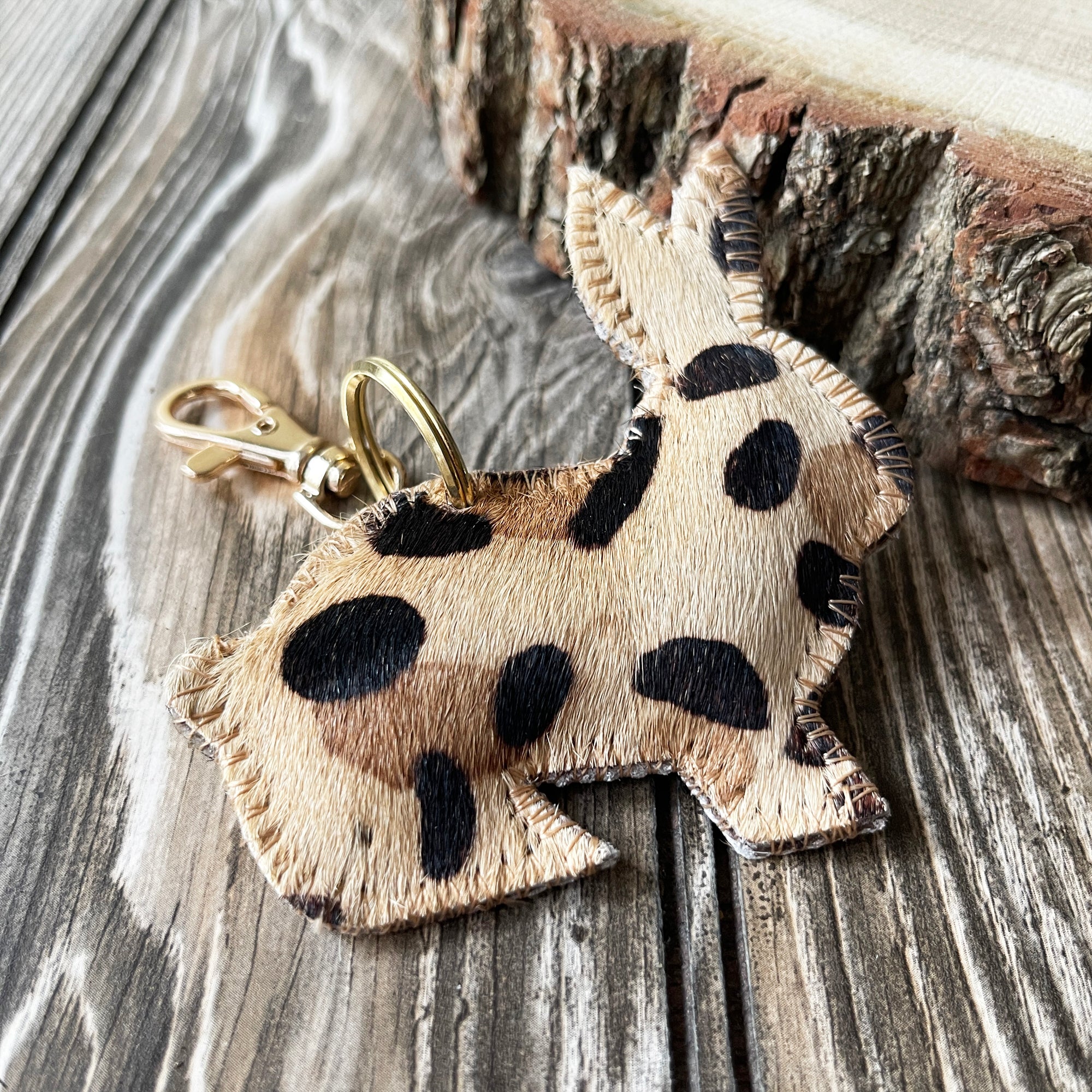 Cowhide Bag Charms Various Shapes Rabbit