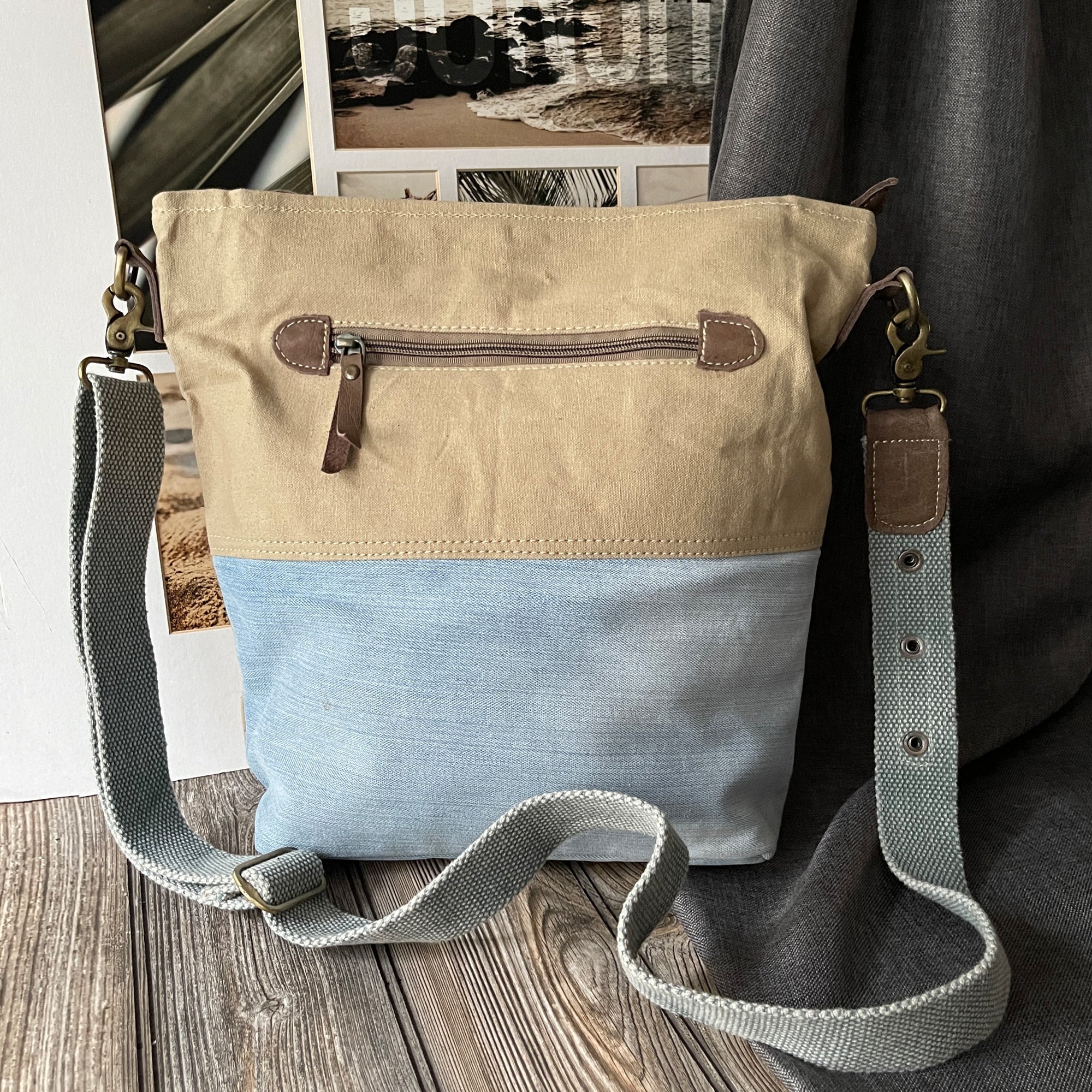 Vintage Messenger Travel bag / Crossbody Travel tote / Handmade