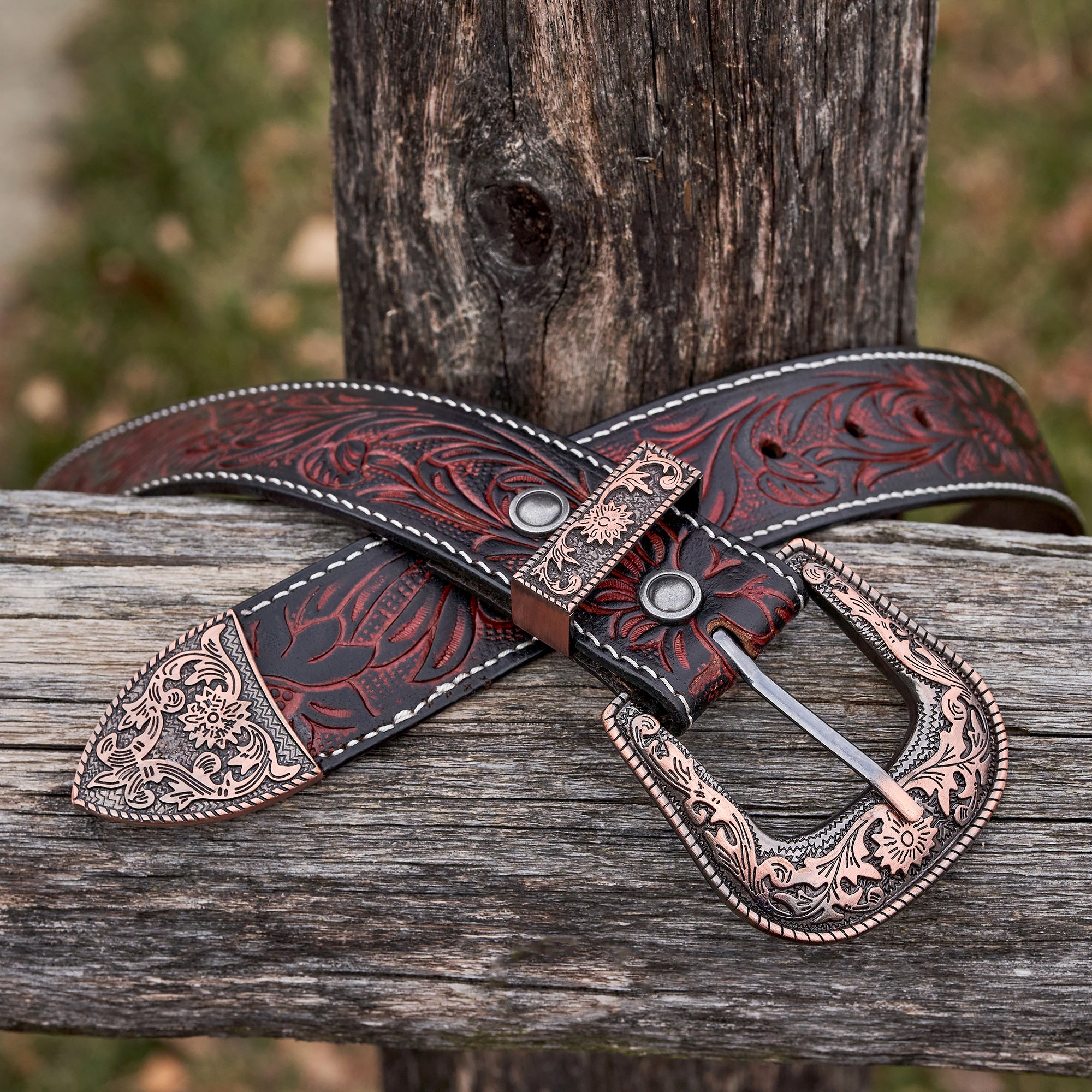 Rodeo Hand Tooled Leather Belt